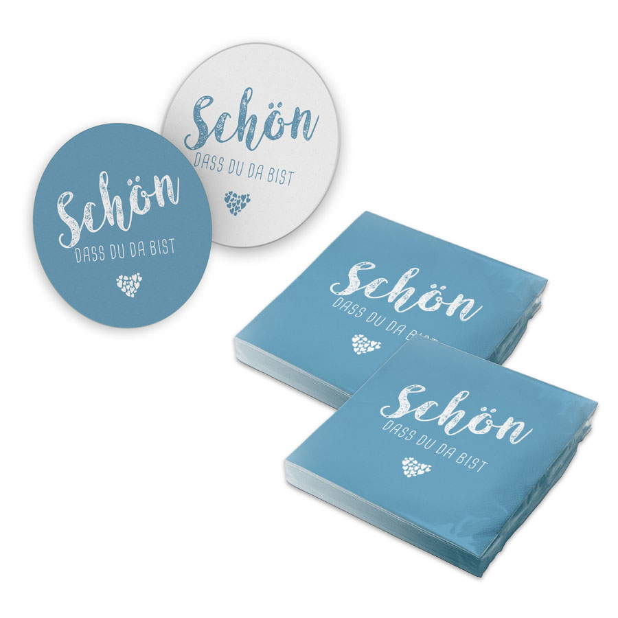 itenga 40x Serviette Sch�n dass du da bist mit 40x Bierd...