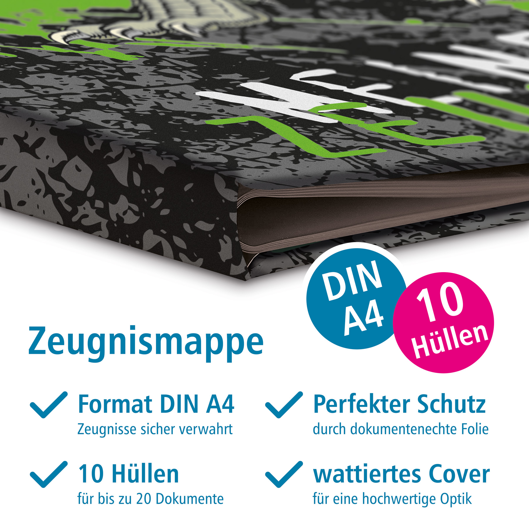 itenga Zeugnismappe Motiv T-REX DIN A4