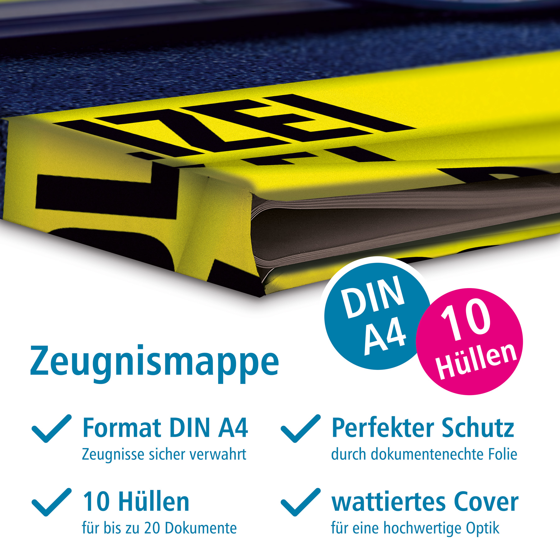 itenga Zeugnismappe Motiv Polizei DIN A4 wattierter Einband
