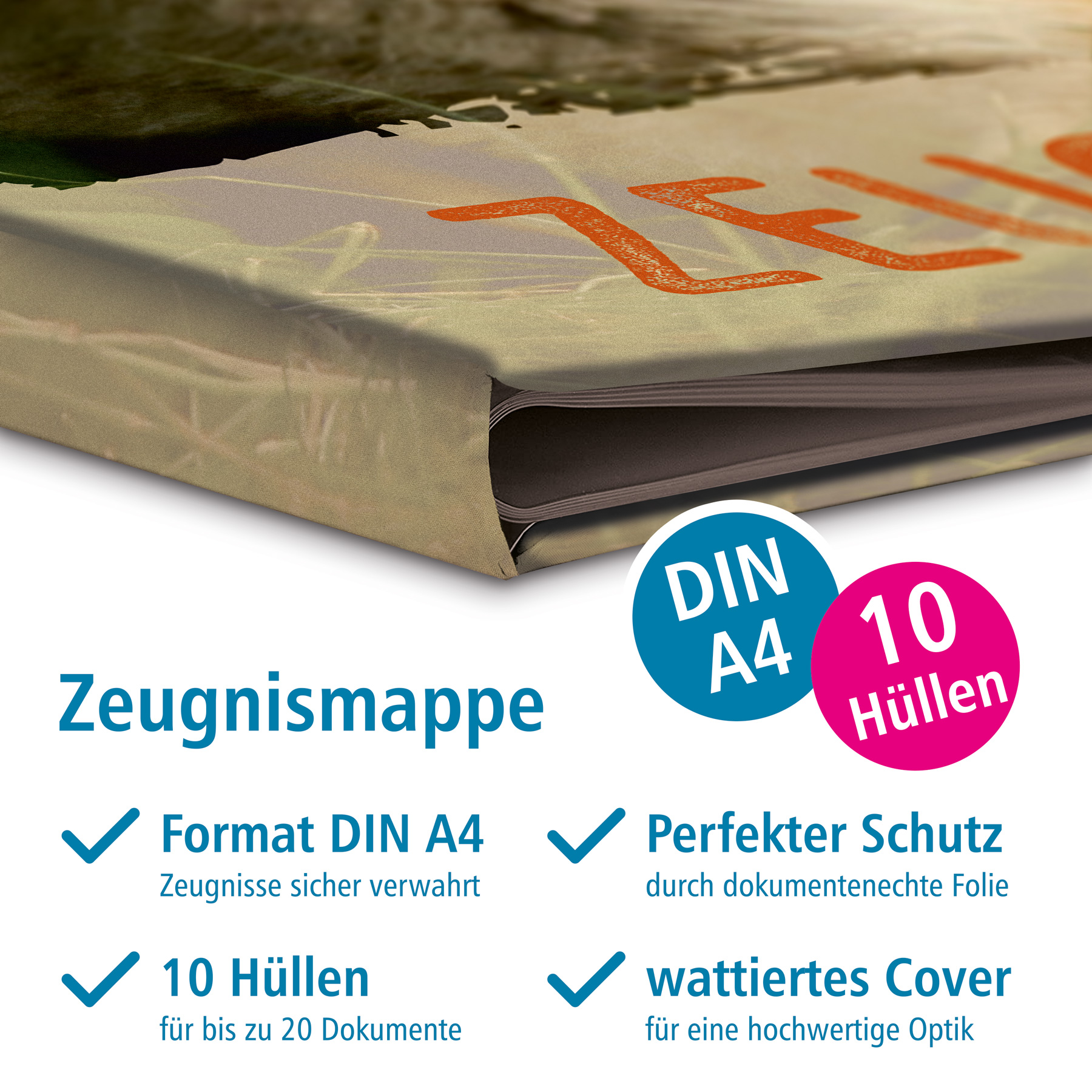 itenga Zeugnismappe Motiv FUCHS DIN A4 wattierter Einband