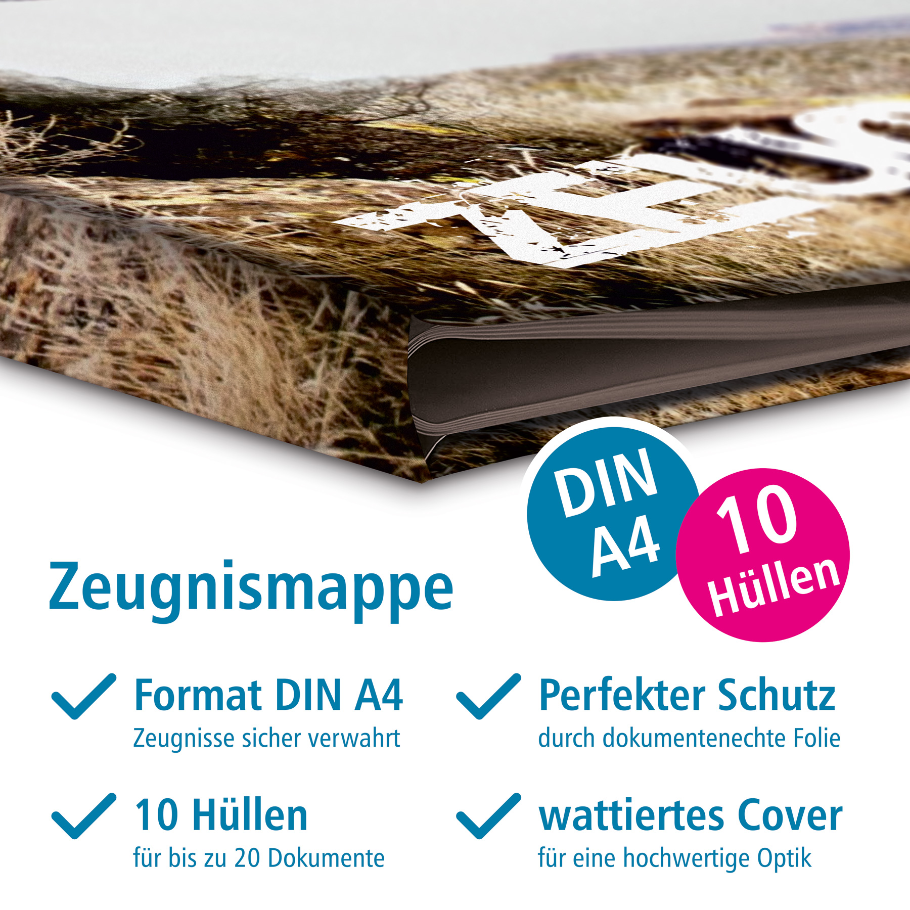 itenga Zeugnismappe Motiv Downhill DIN A4 wattierter Ein...