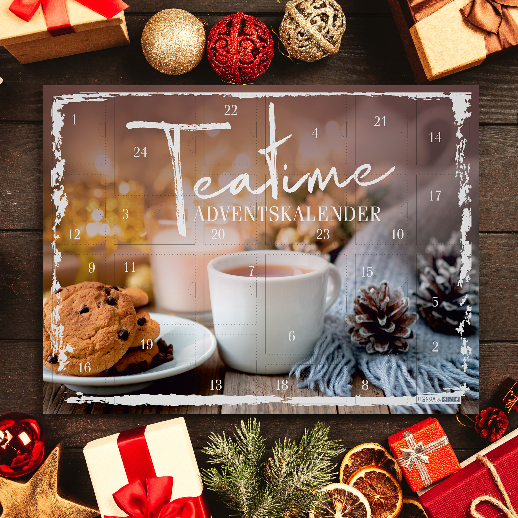 itenga Adventskalender TeaTime Rohling ungef�llt zum Sel...