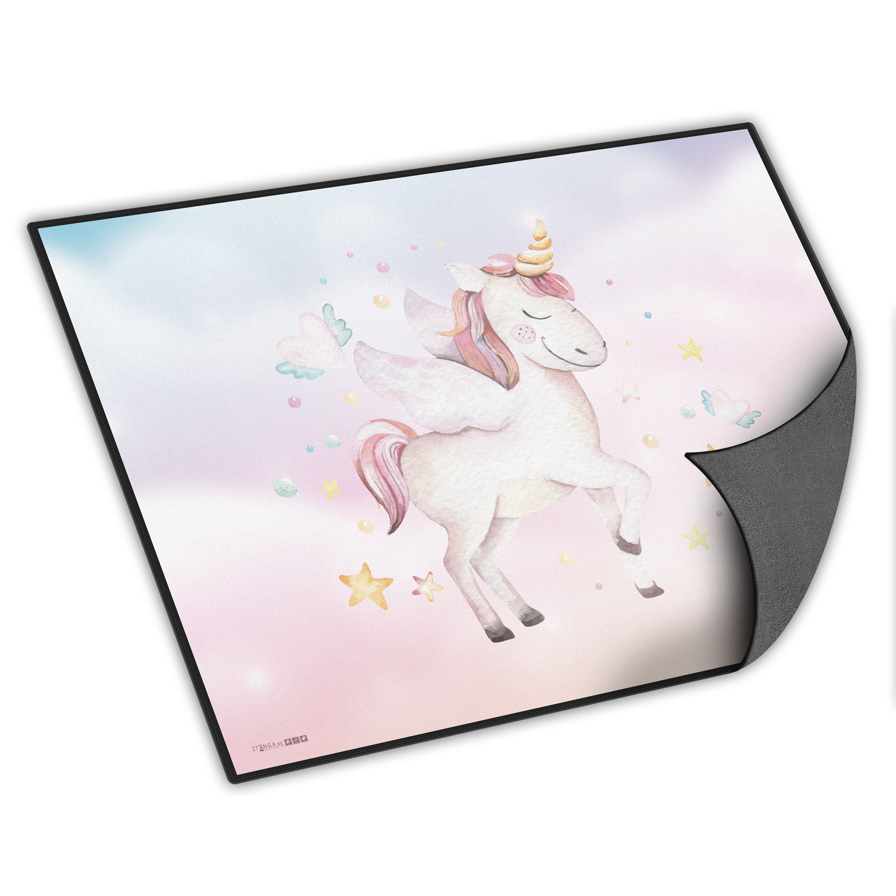 itenga Schreibunterlage V2 Motiv Einhorn Wasserfarben 40...