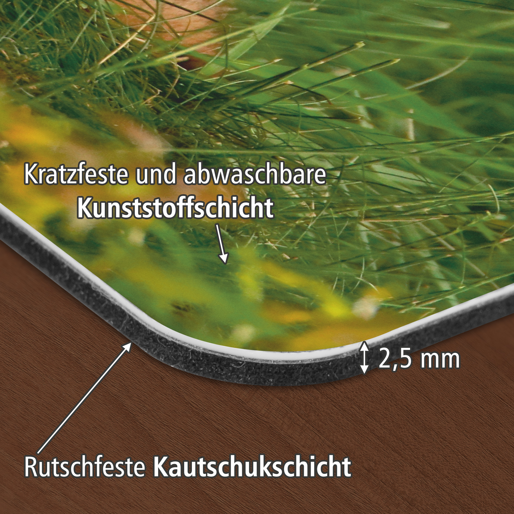 itenga Deluxe Schreibtischunterlage FUCHS 50x40cm rutsc...
