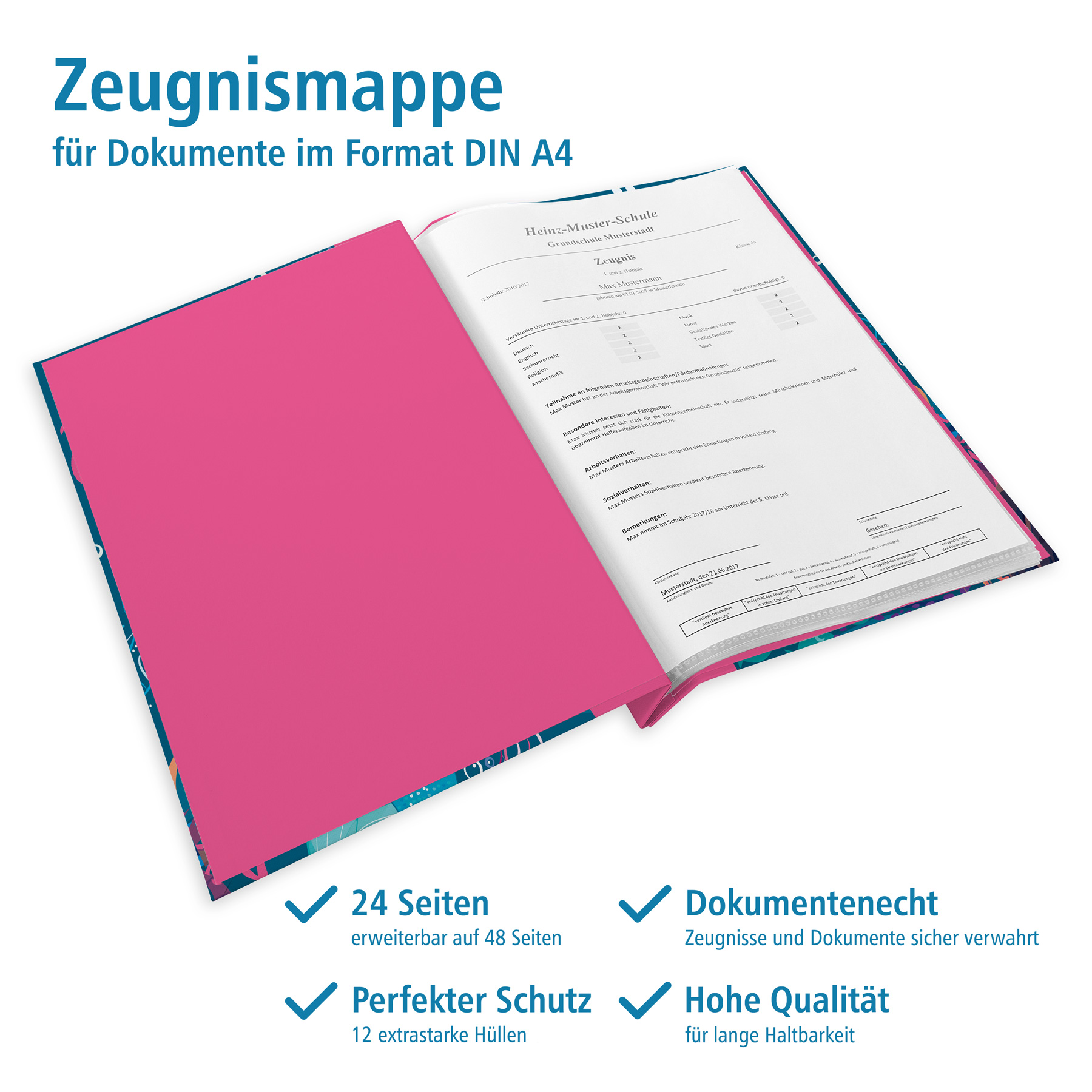 itenga Zeugnismappe A4 mit Schraubverschluss Motiv Meerj...