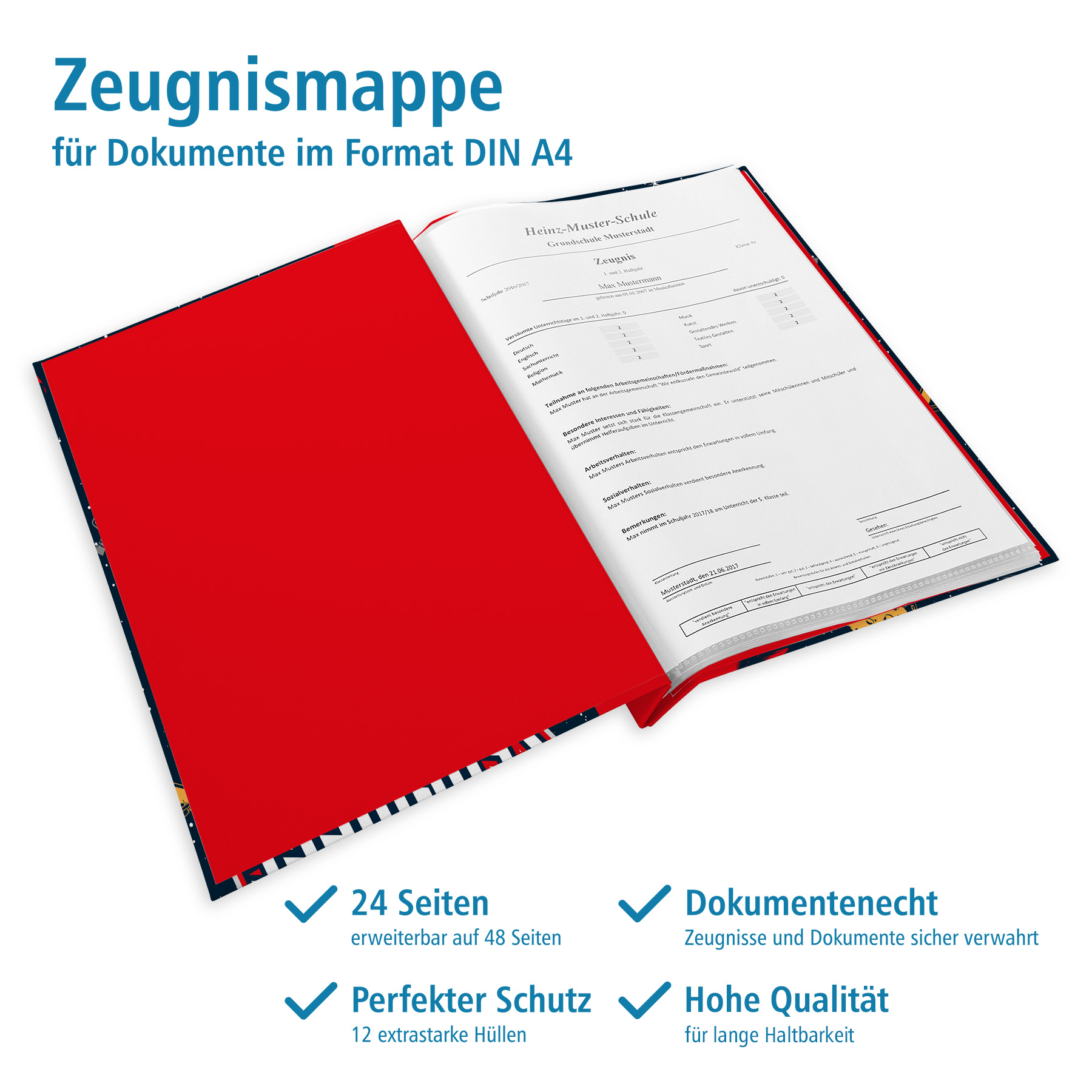 itenga Zeugnismappe A4 mit Schraubverschluss Motiv Weltraum