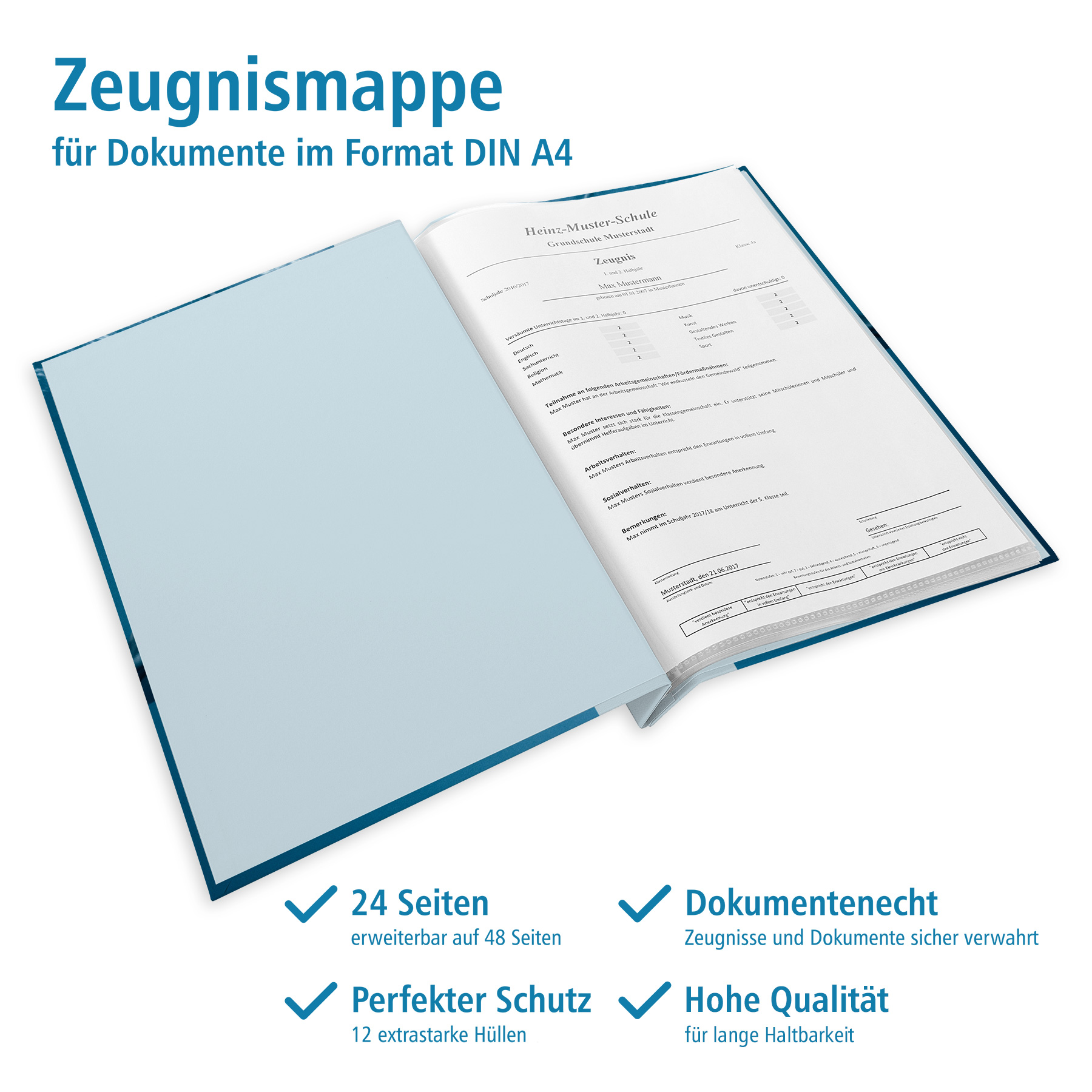 itenga Zeugnismappe A4 mit Schraubverschluss Motiv Delfin