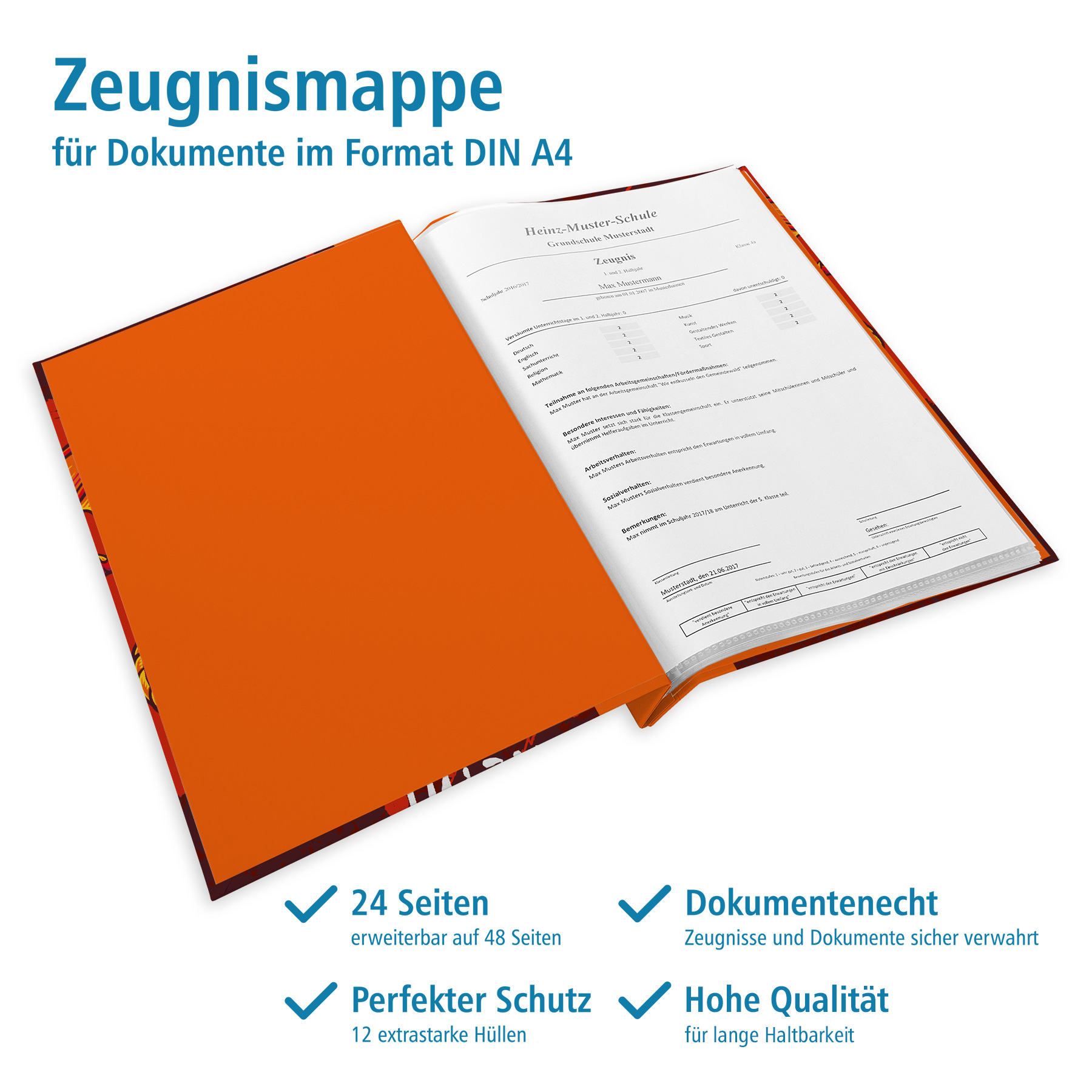itenga Zeugnismappe A4 mit Schraubverschluss Motiv Drache