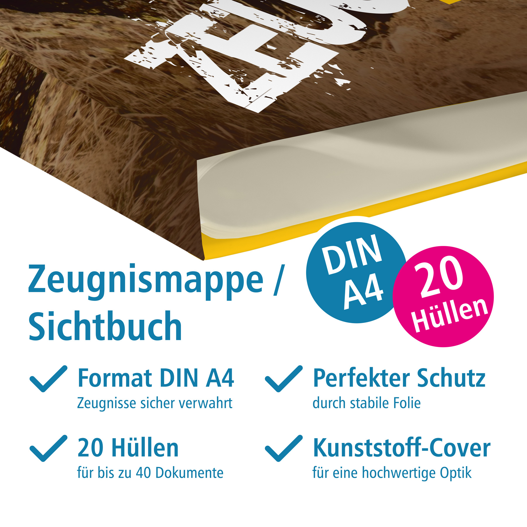 itenga Zeugnismappe A4 Kunststoff Sichtbuch Motiv Downhill