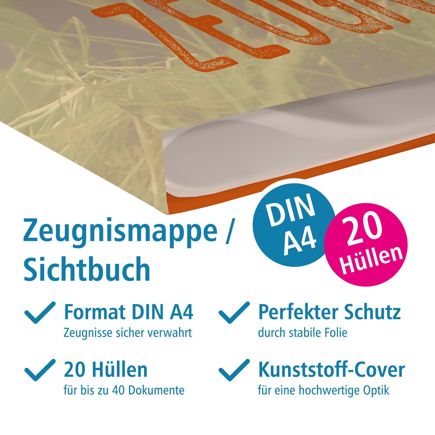 itenga Zeugnismappe A4 Kunststoff Sichtbuch Motiv Fuchs