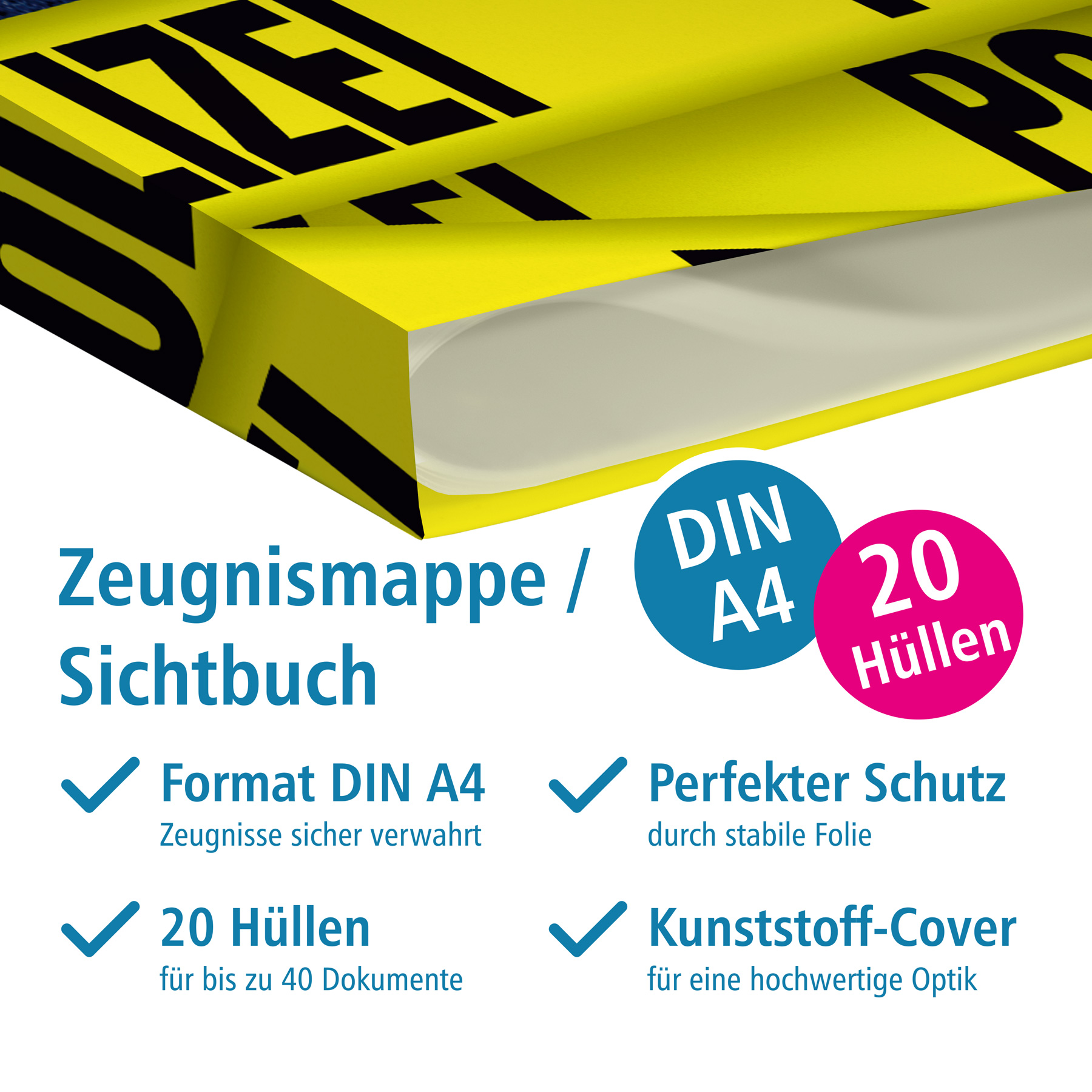 itenga Zeugnismappe A4 Kunststoff Sichtbuch Motiv Polizei