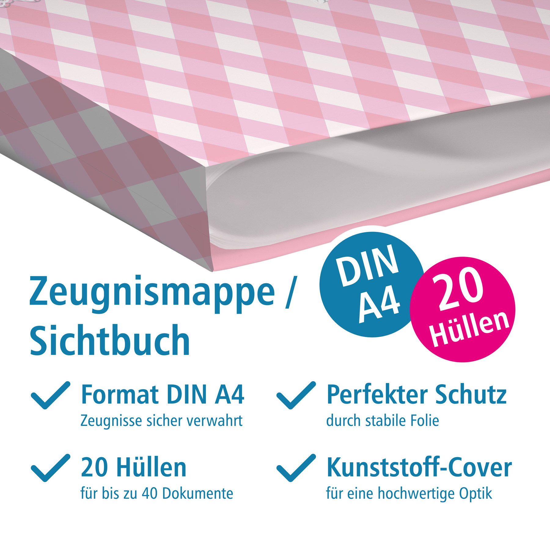 itenga Zeugnismappe A4 Kunststoff Sichtbuch Motiv Pferd