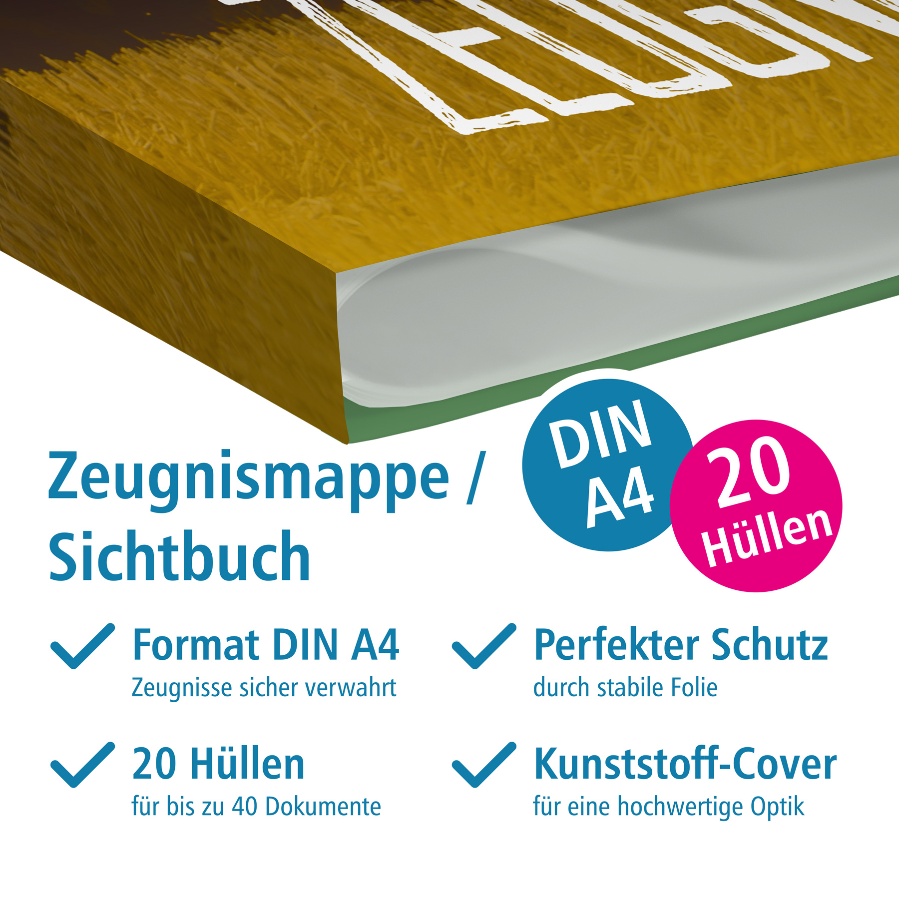 itenga Zeugnismappe A4 Kunststoff Sichtbuch Motiv Trakto...