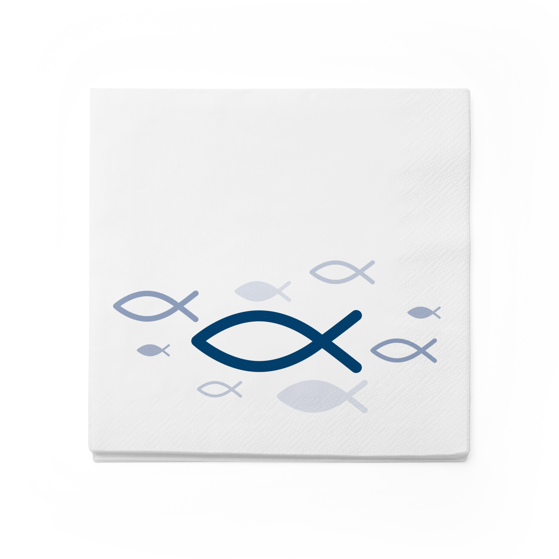 SET - 40x itenga Servietten Fisch Mix (20x Blau Wei� und...
