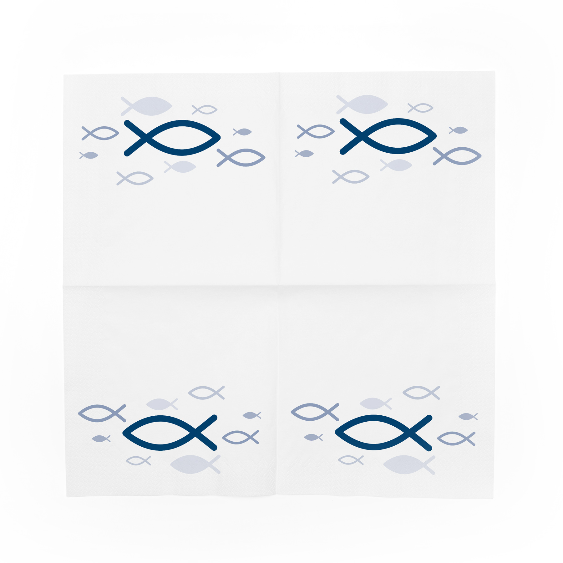 SET - 40x itenga Servietten Fisch Mix (20x Blau Wei� und...