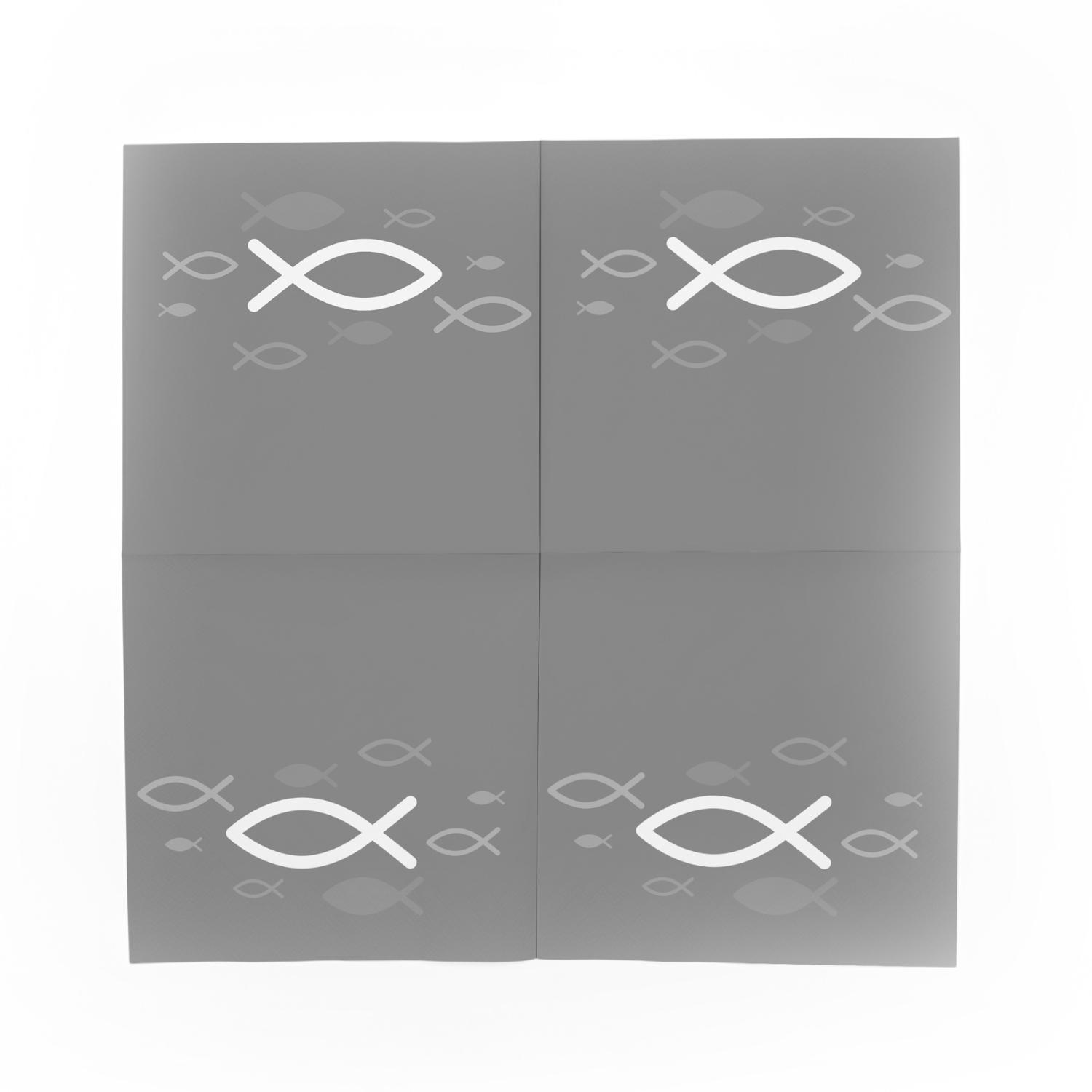 SET - 80x ITENGA Servietten Fisch Mix (40x Grau Wei� und...
