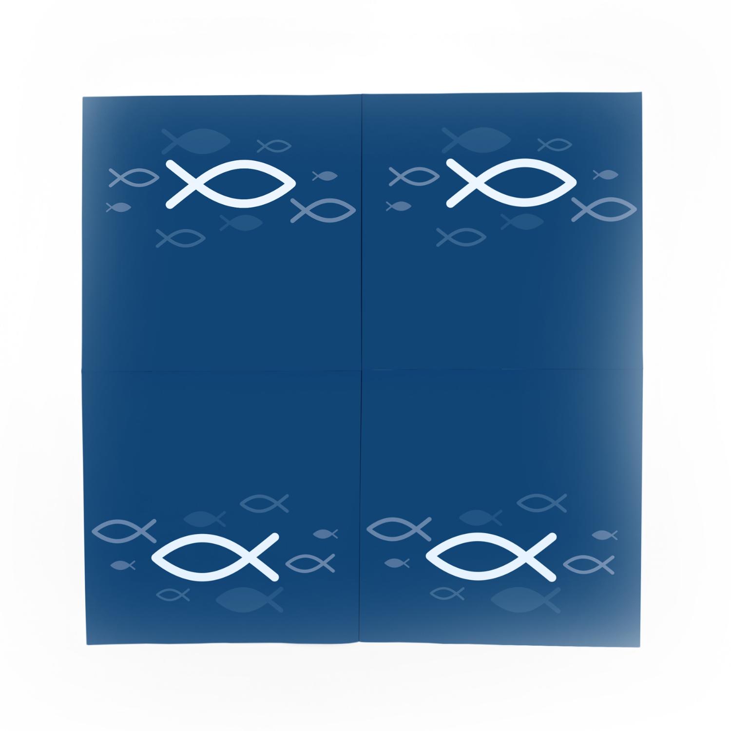 SET - 80x itenga Servietten Fisch Mix (40x Blau Weiß und...