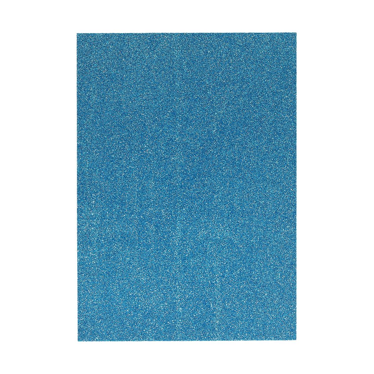 Glitzer Moosgummi Platte - DIN A4 - HELLBLAU - 1 Bogen 4...