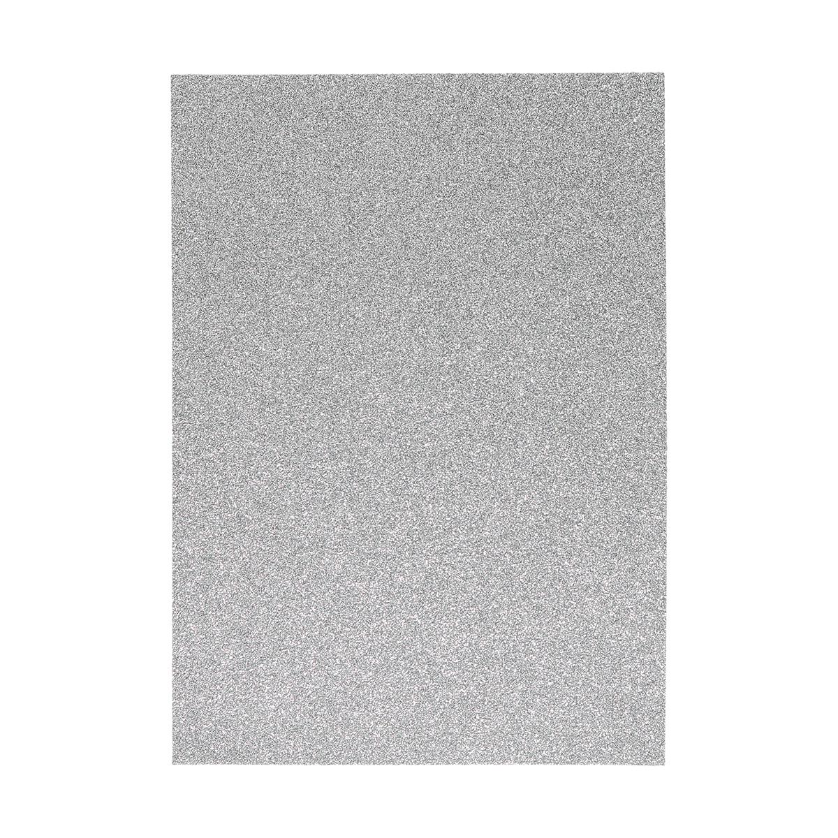 Glitzer Moosgummi Platte - DIN A4 - SILBER - 1 Bogen 406849