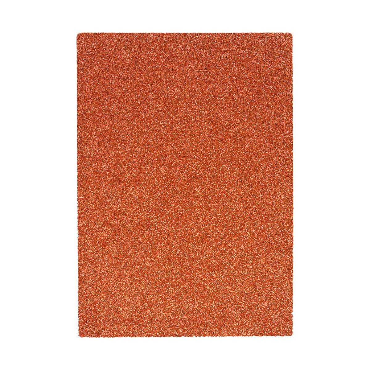 Glitzer Moosgummi Platte - DIN A4 - ORANGE - 1 Bogen