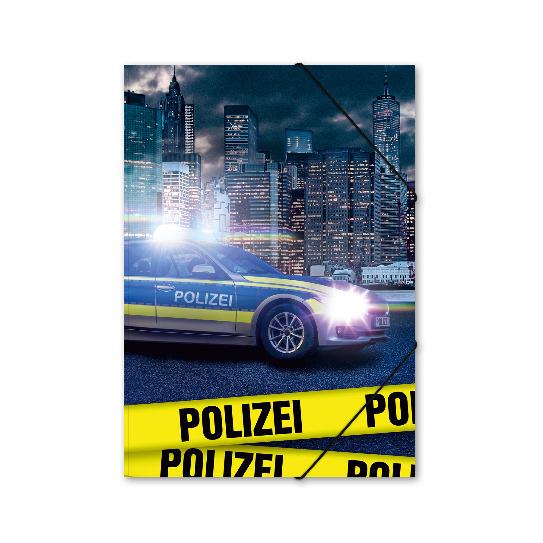 ITENGA Gummizugmappe Sammelmappe A4 Karton Motiv Polizei