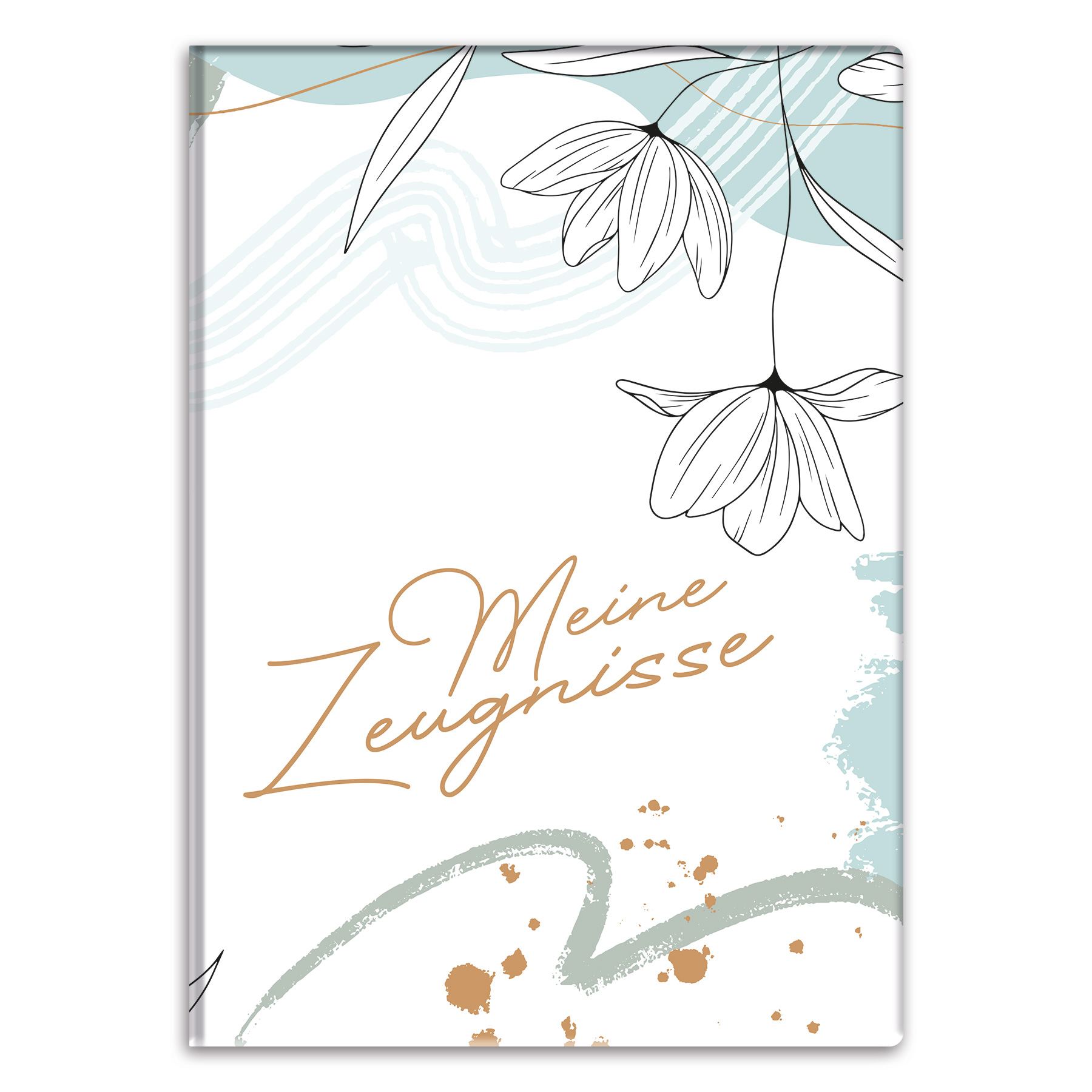 itenga Zeugnismappe Motiv Blumenmuster Mint - DIN A4 wa...