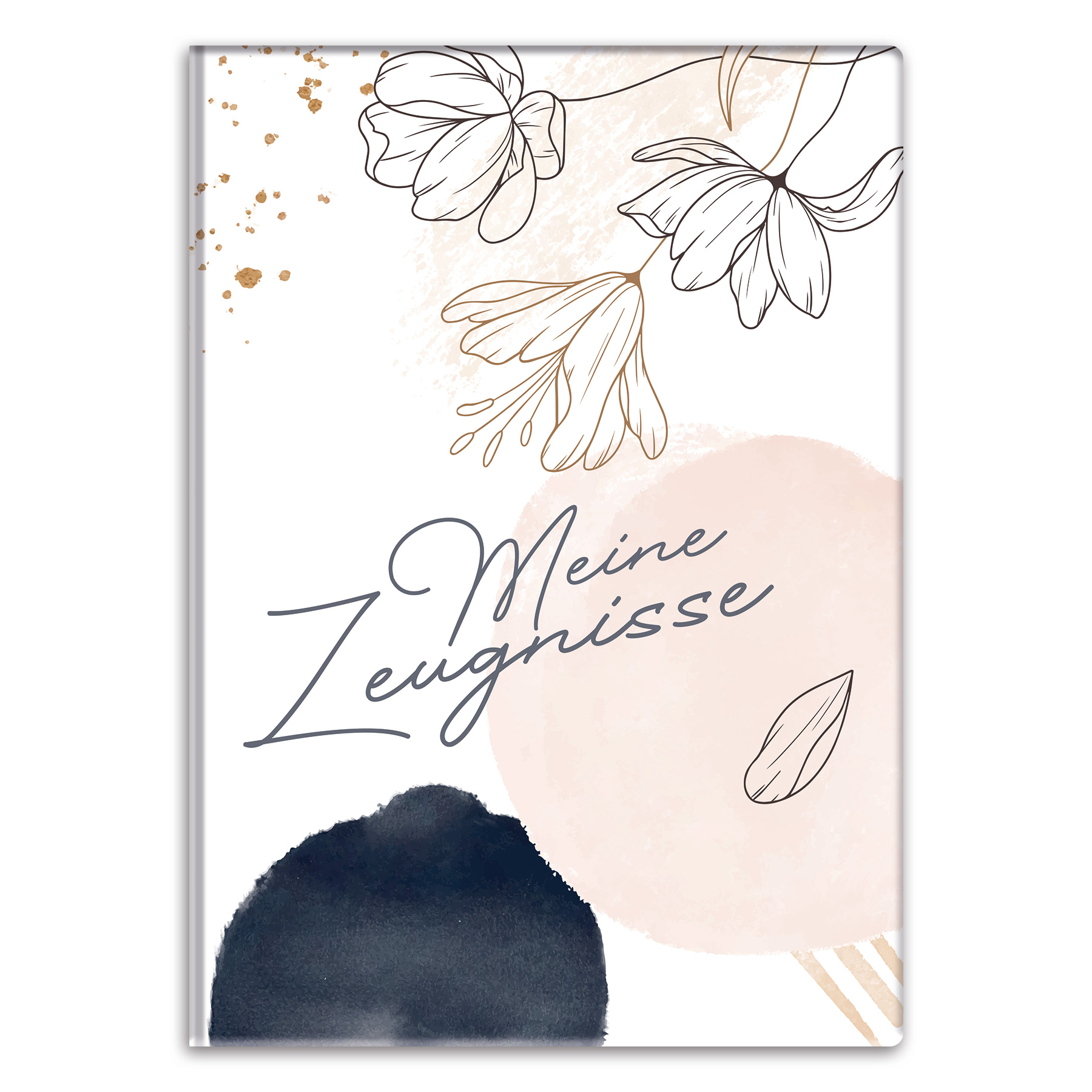 itenga Zeugnismappe Motiv Blumenmuster Peach - DIN A4 wa...