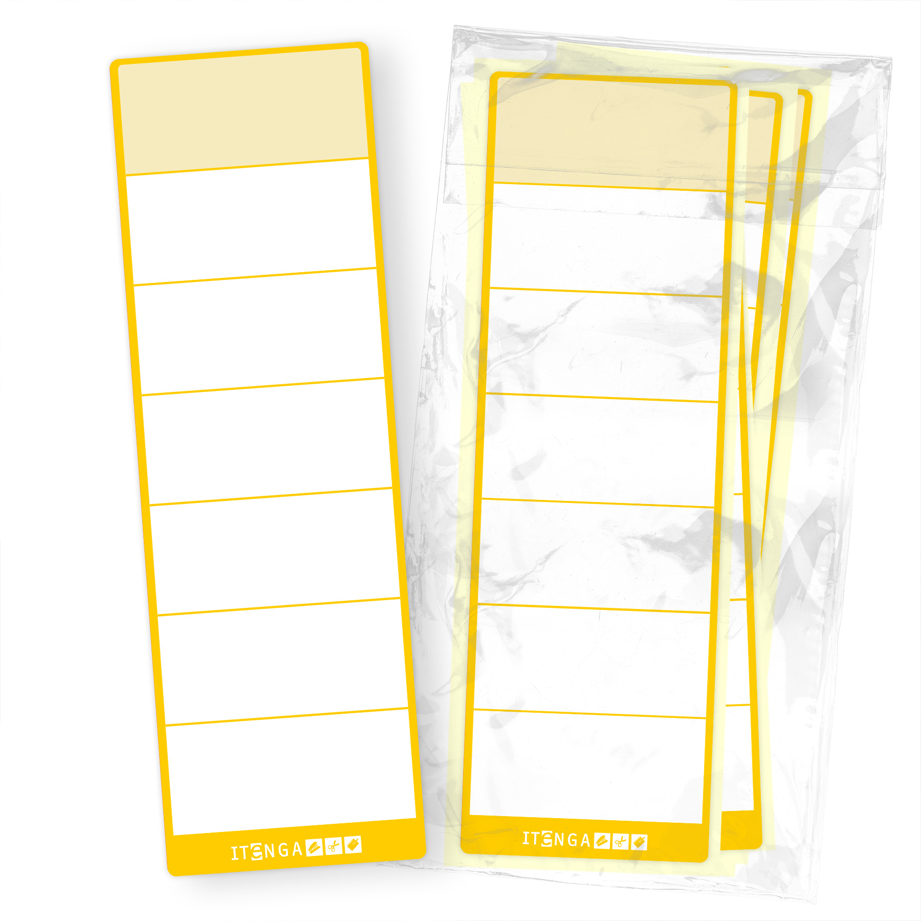 itenga 10x Ordnerschild GELB breit Aufkleber aus Haftpap...