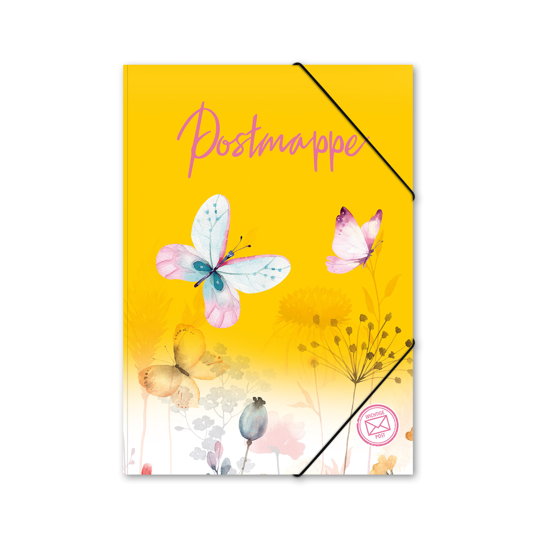 itenga Postmappe Gummizugmappe A4 Motiv Schmetterling