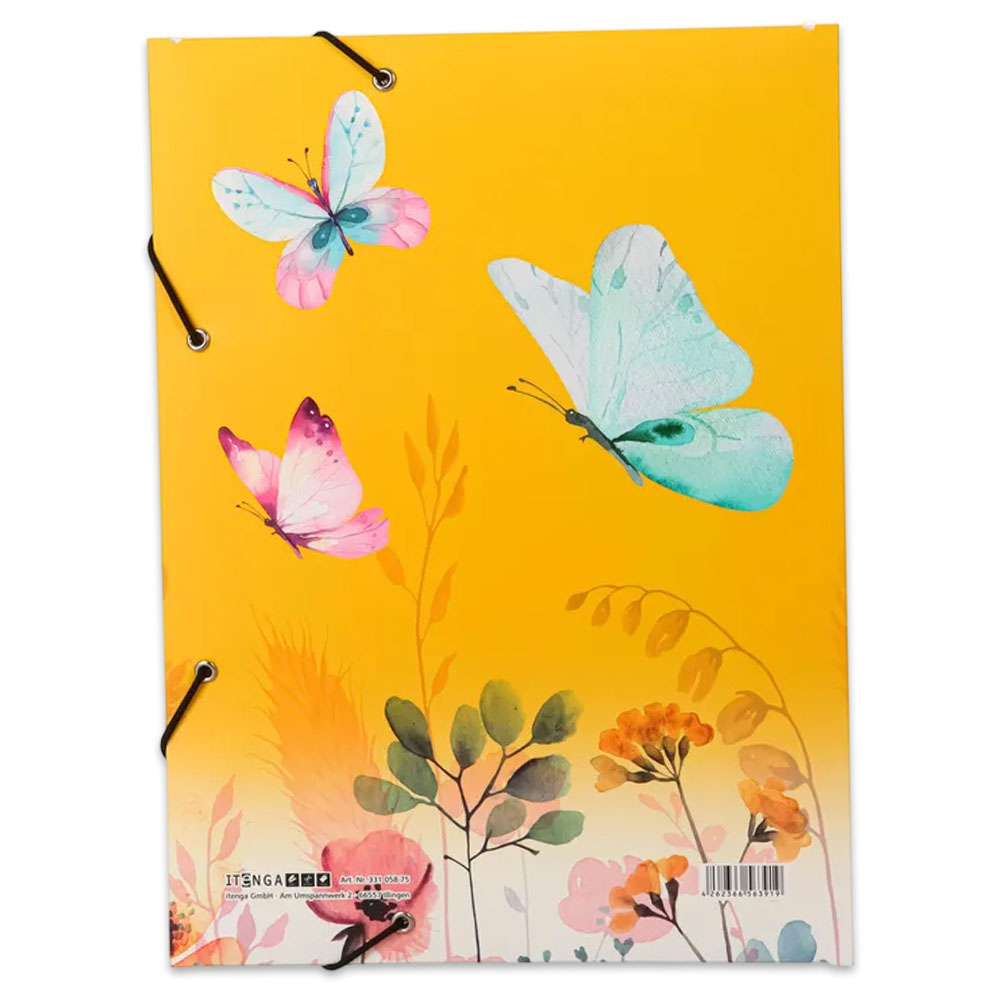 itenga Postmappe Gummizugmappe A4 Motiv Schmetterling