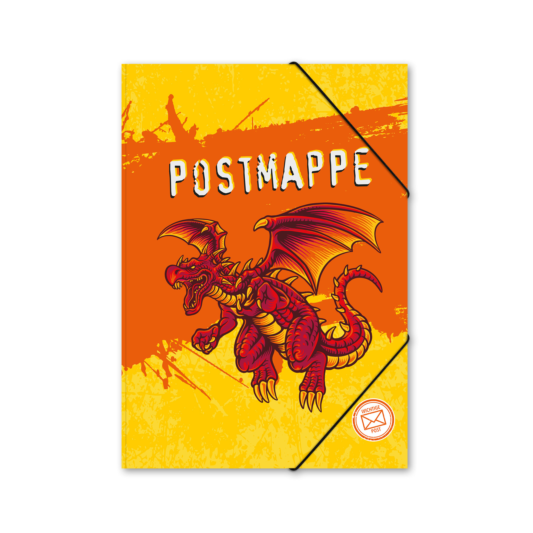 itenga Postmappe Gummizugmappe A4 Motiv Drache