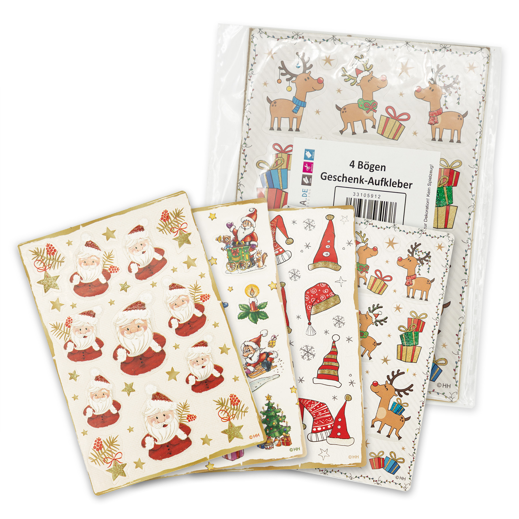 itenga Weihnachtssticker Freiform 4 B�gen - Motiv 1