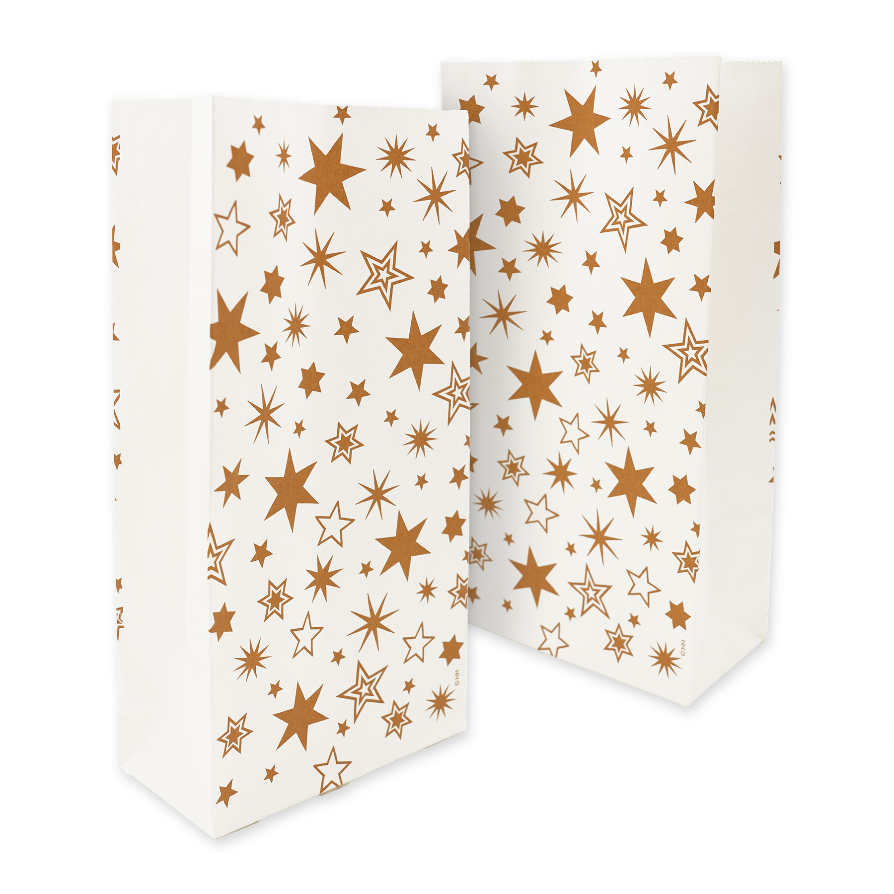 itenga 24er Set Bodenbeutel wei� mit goldenen Sternen - ...