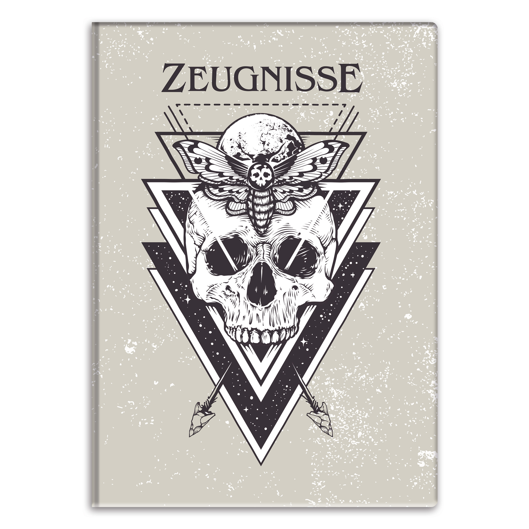 itenga Zeugnismappe Motiv Totenkopf DIN A4 wattierter Ei...