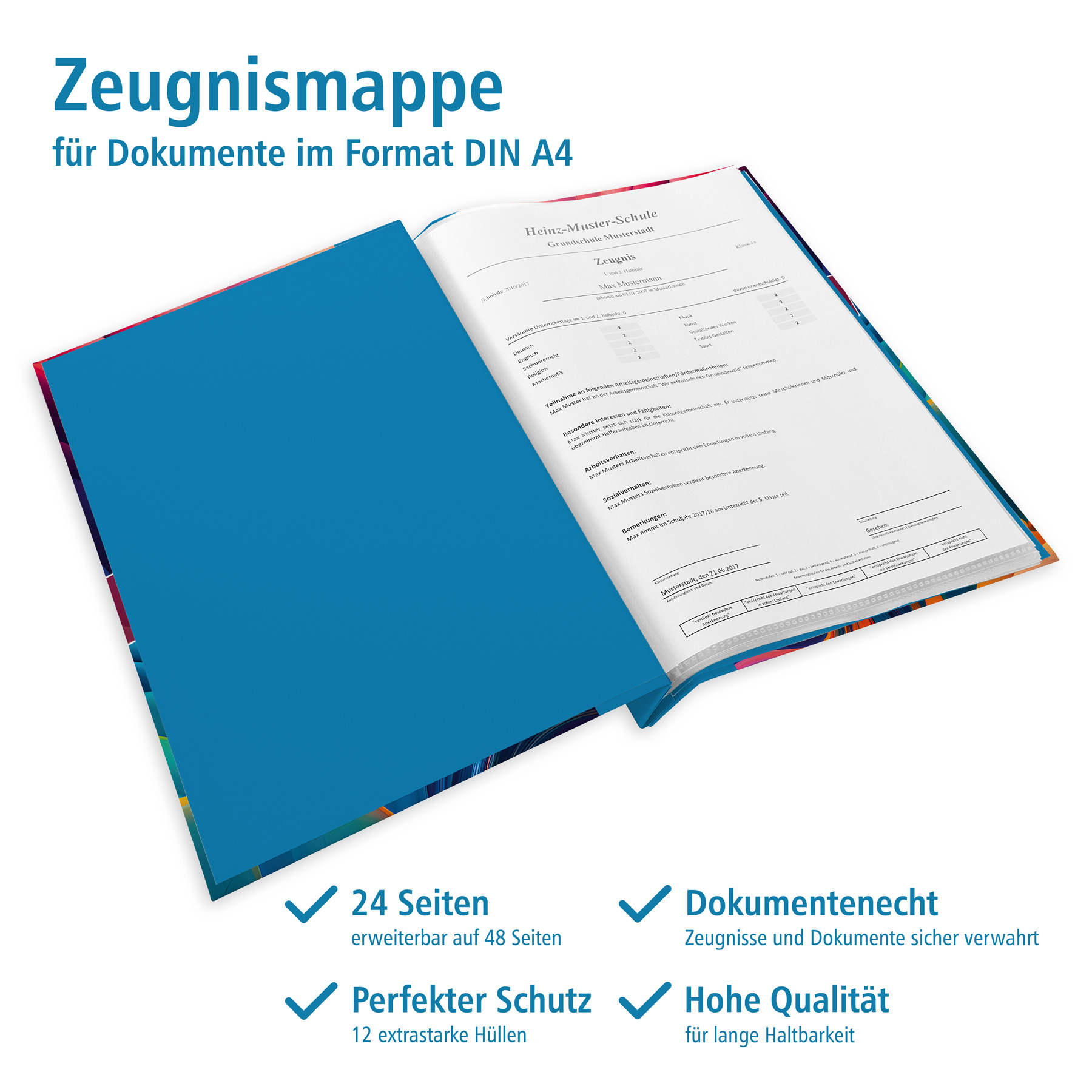 itenga Zeugnismappe A4 mit Schraubverschluss Motiv Farbe...