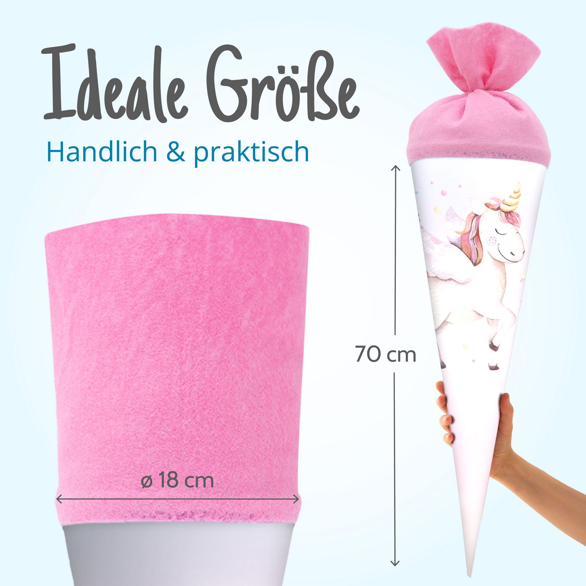 itenga Schult�te 70cm rund Einhorn Wasserfarben