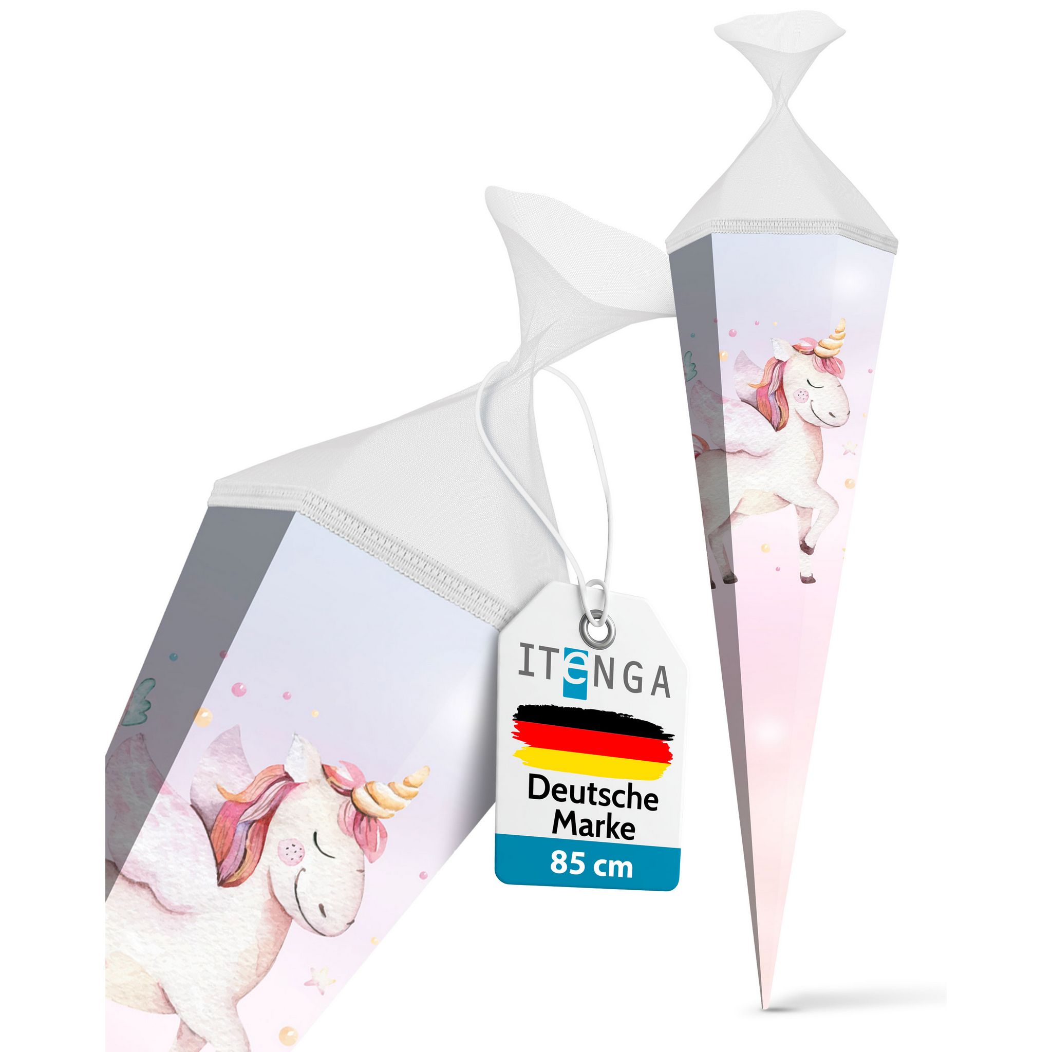 itenga Schult�te 85cm eckig Motiv Einhorn Aquarell mit T...