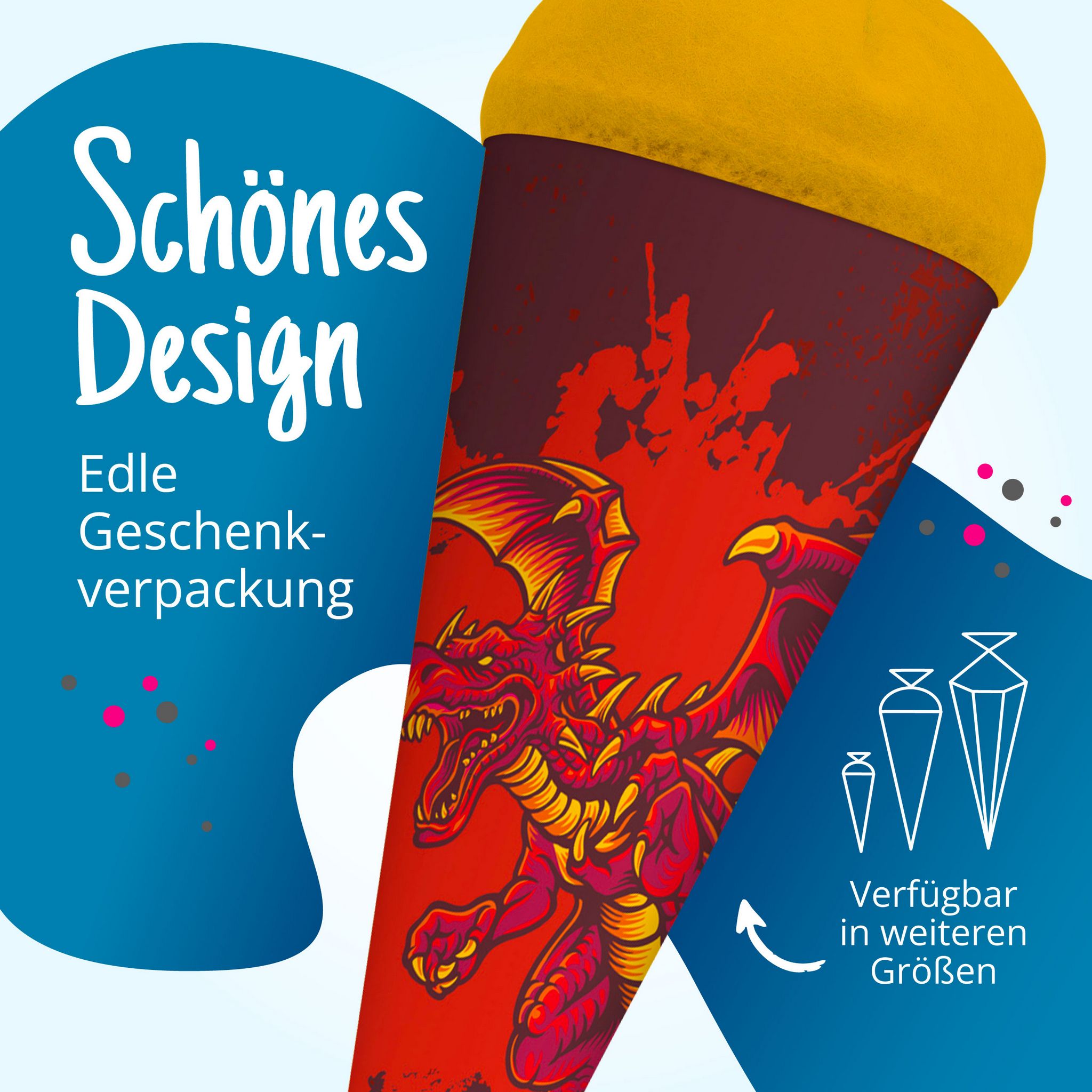 itenga Schult�te Zuckert�te 70cm rund Drache Filzverschl...