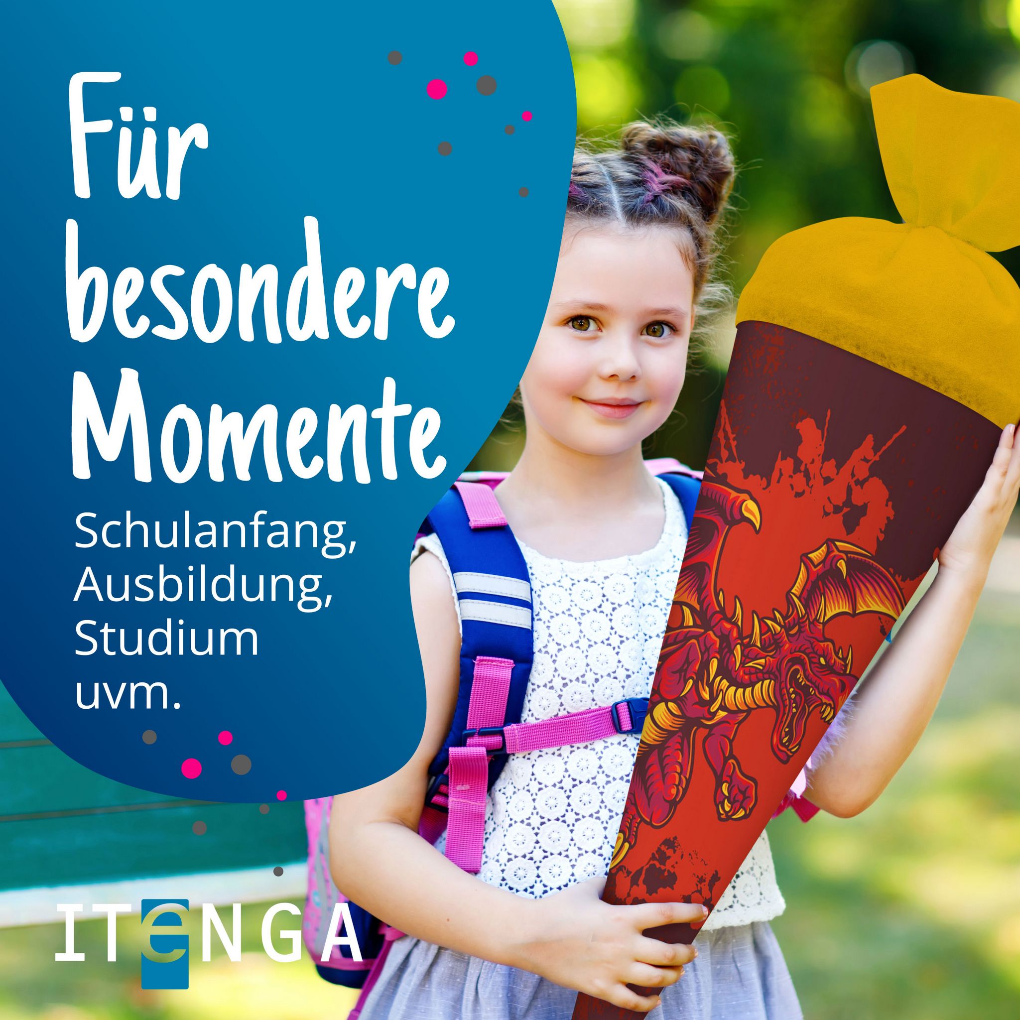 itenga Schult�te Zuckert�te 70cm rund Drache Filzverschl...