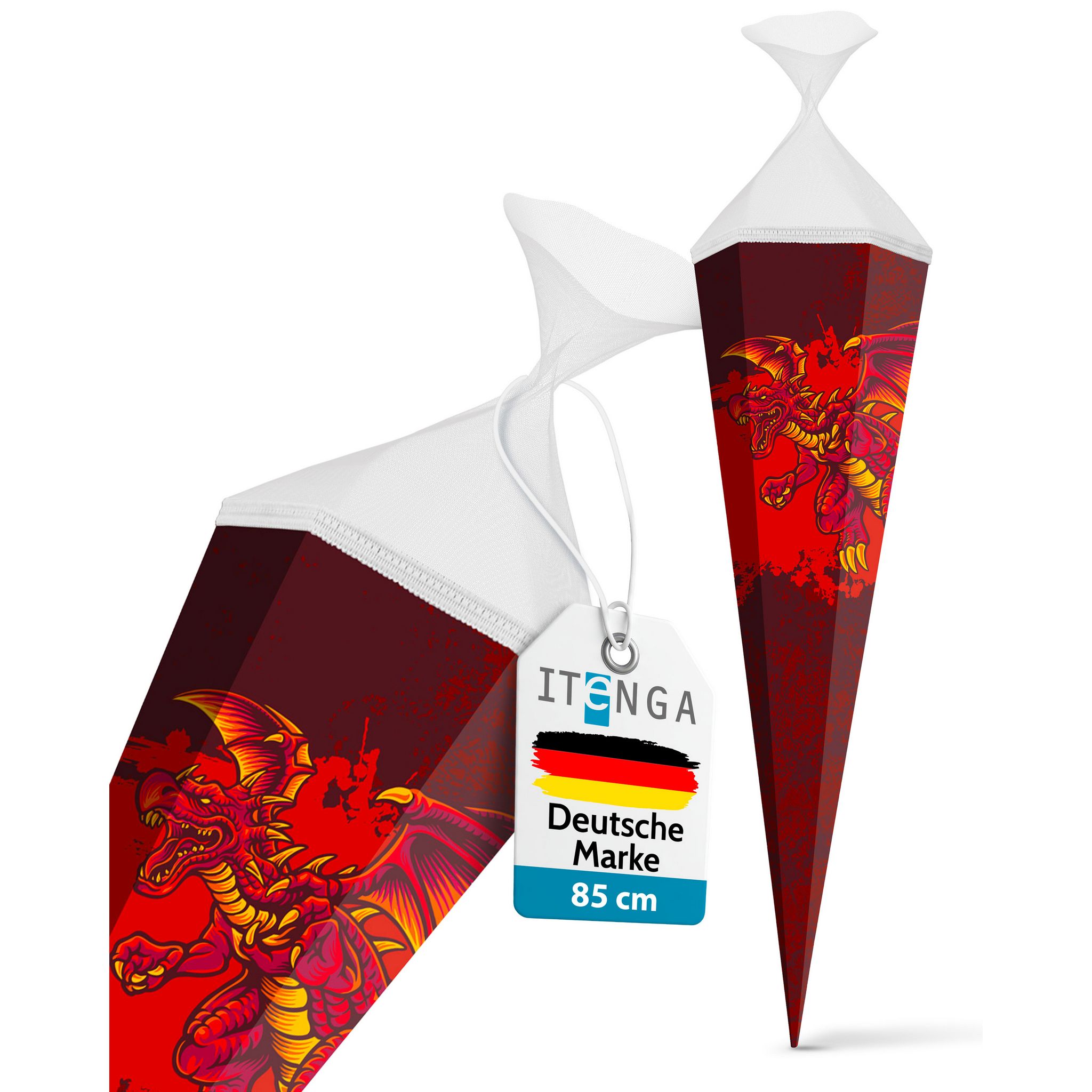 itenga Schult�te 85cm eckig Motiv Drache mit T�llverschluss