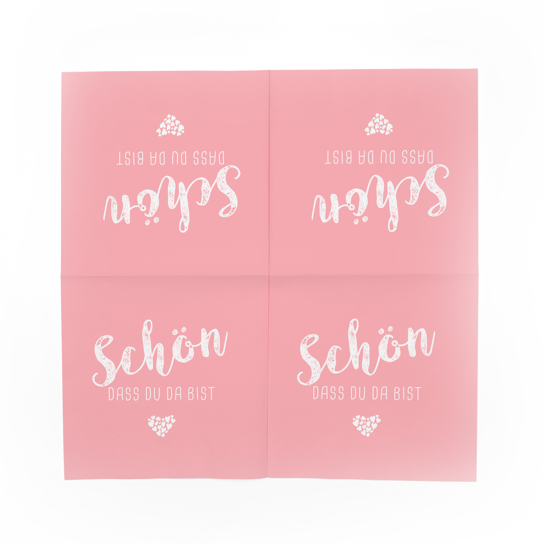 itenga 20x Serviette Sch�n dass du da bist rosa