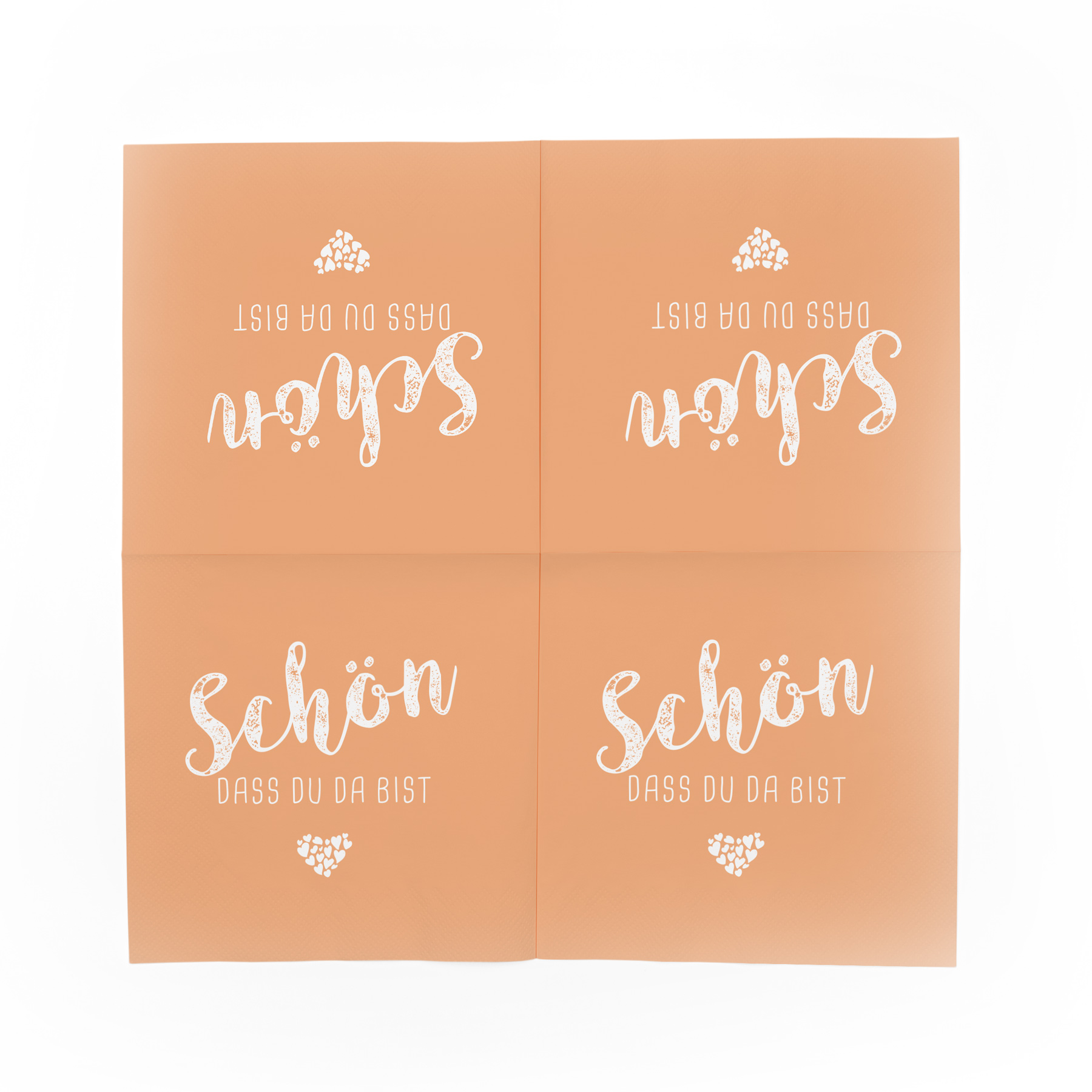itenga 20x Serviette Sch�n dass du da bist apricot