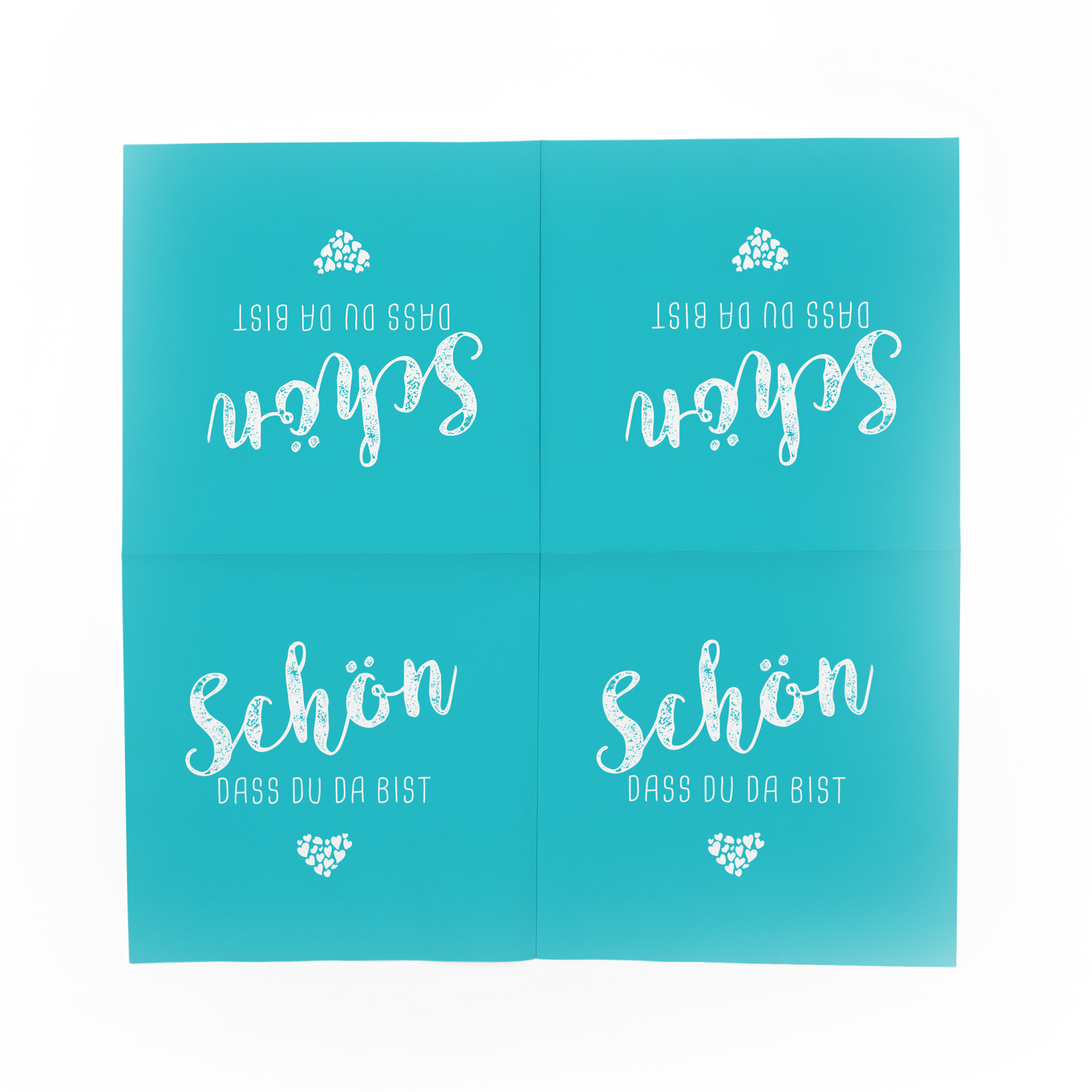 itenga 20x Serviette Sch�n dass du da bist t�rkisblau aq...