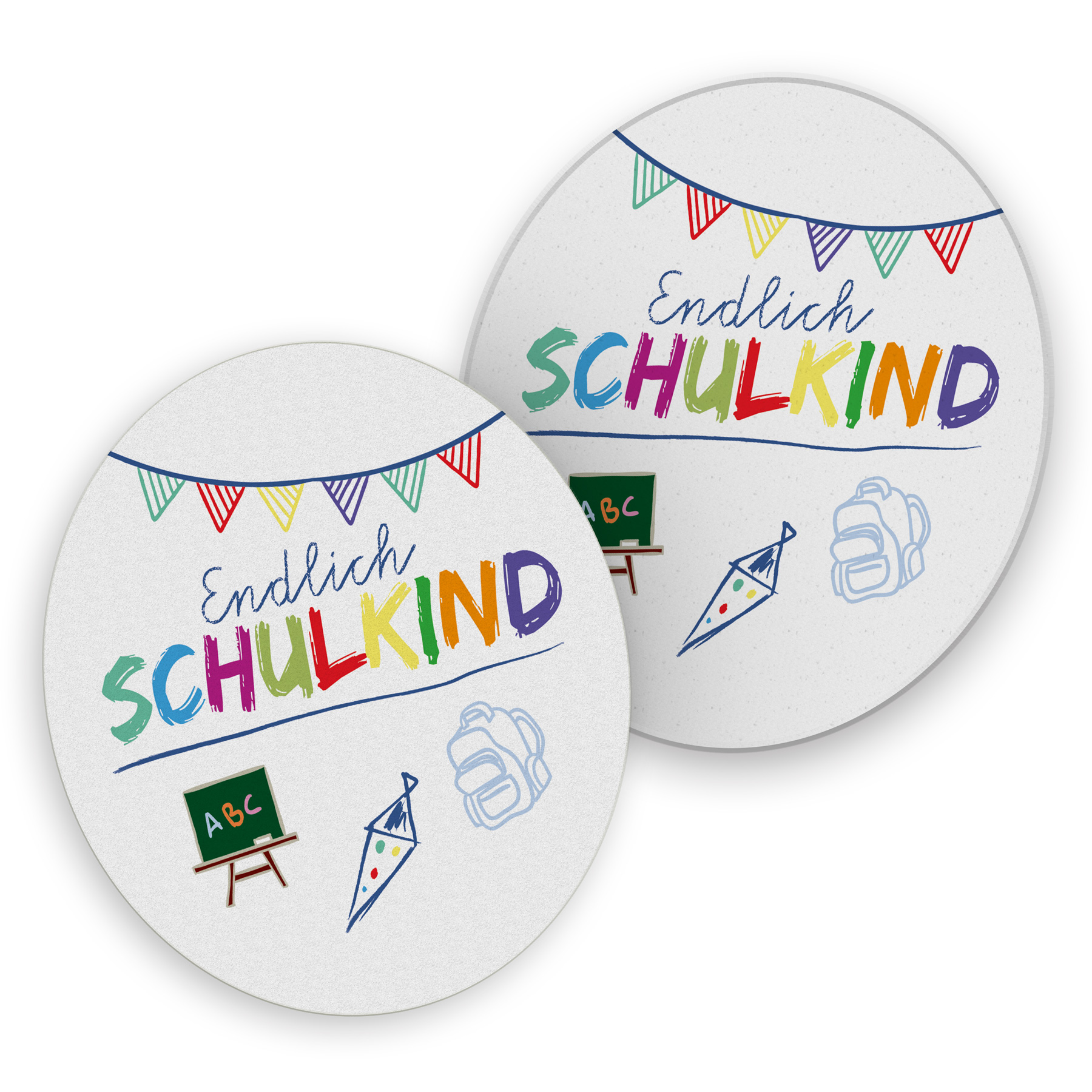 itenga 40x Bierdeckel rund Endlich Schulkind WEISS f�r S...