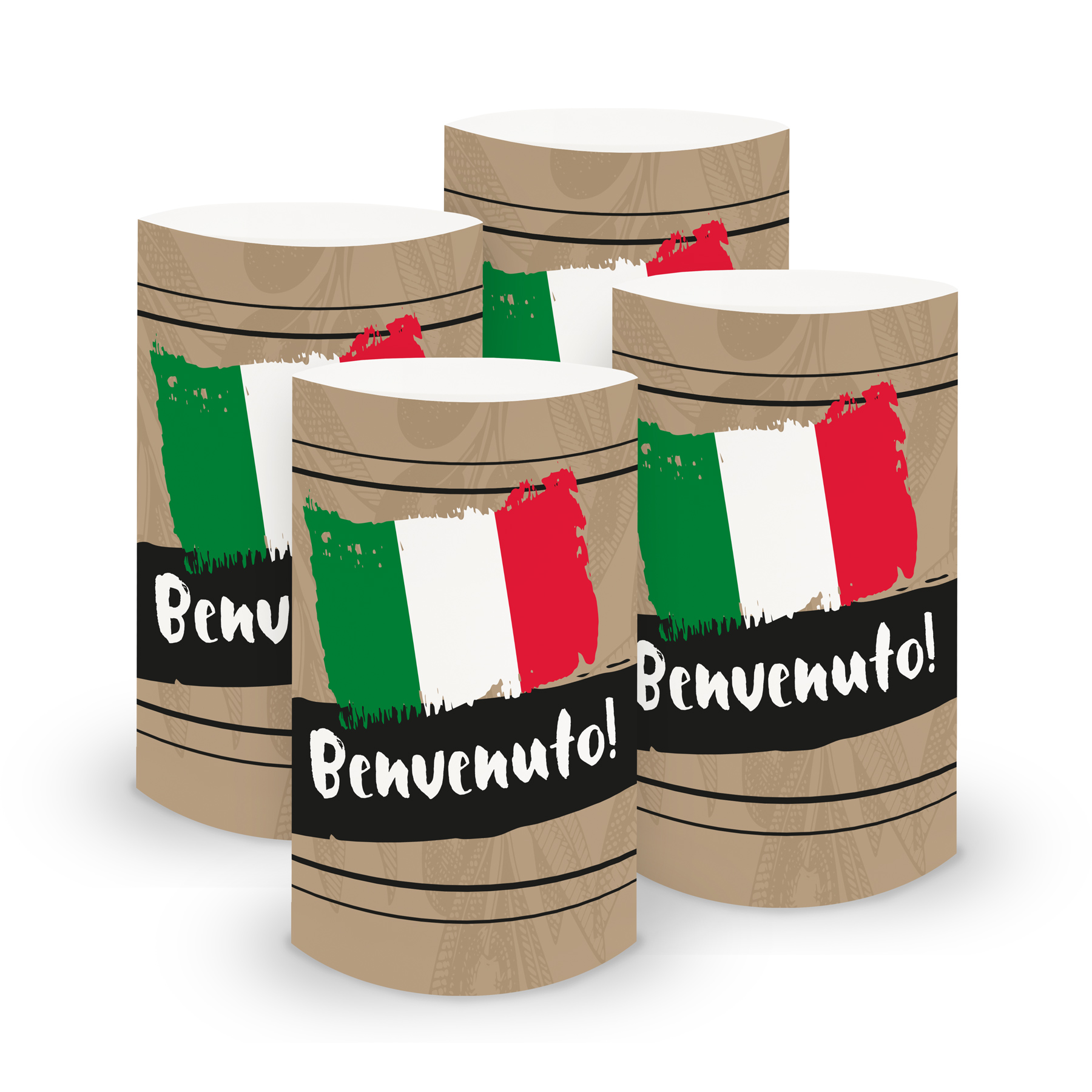 itenga 6x Windlicht Italienisch Buenvenuto 10 cm