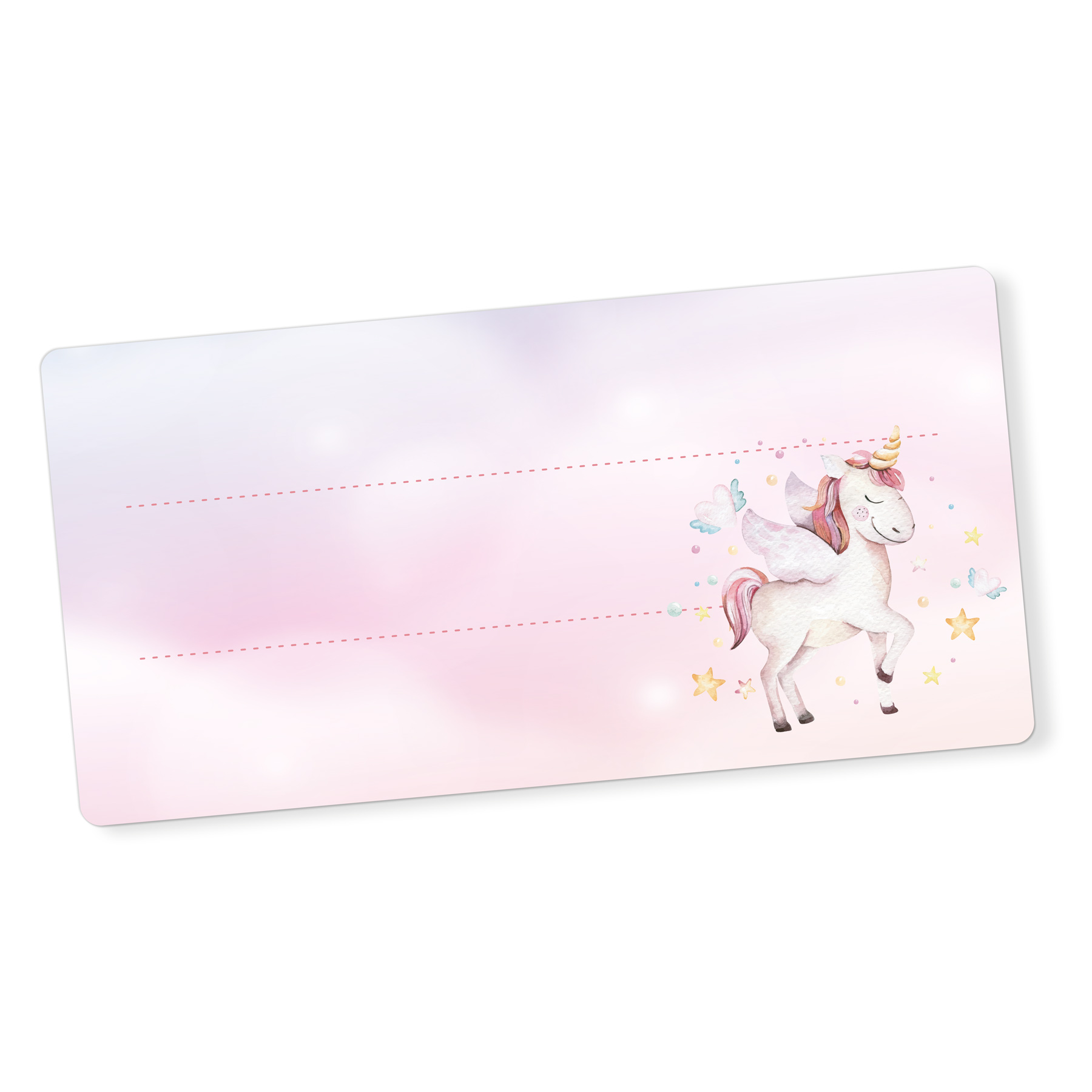 itenga 40x Buchetiketten Einhorn 9x4,5cm Namensetikette...
