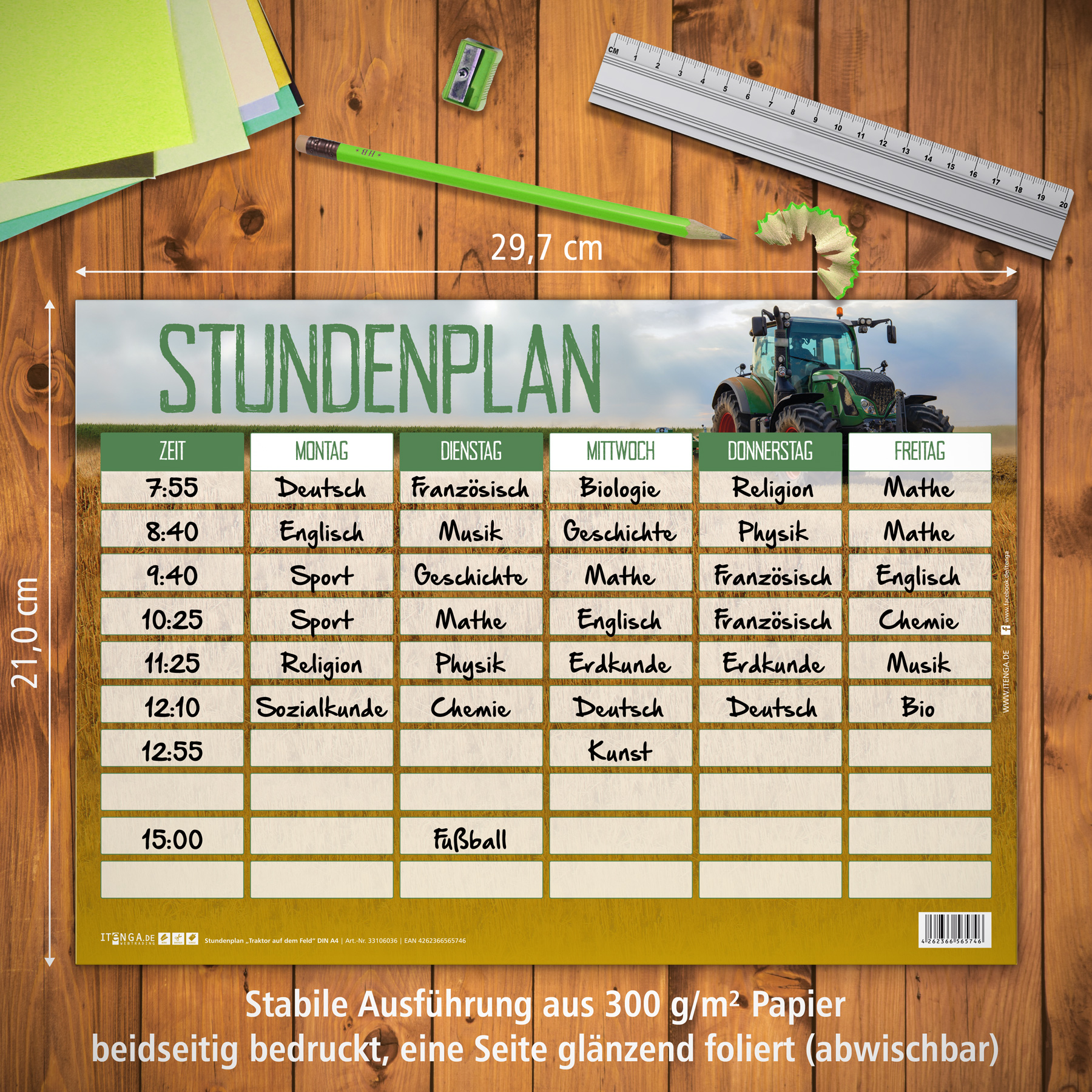 itenga Stundenplan Traktor auf dem Feld DIN A4 einseitig...