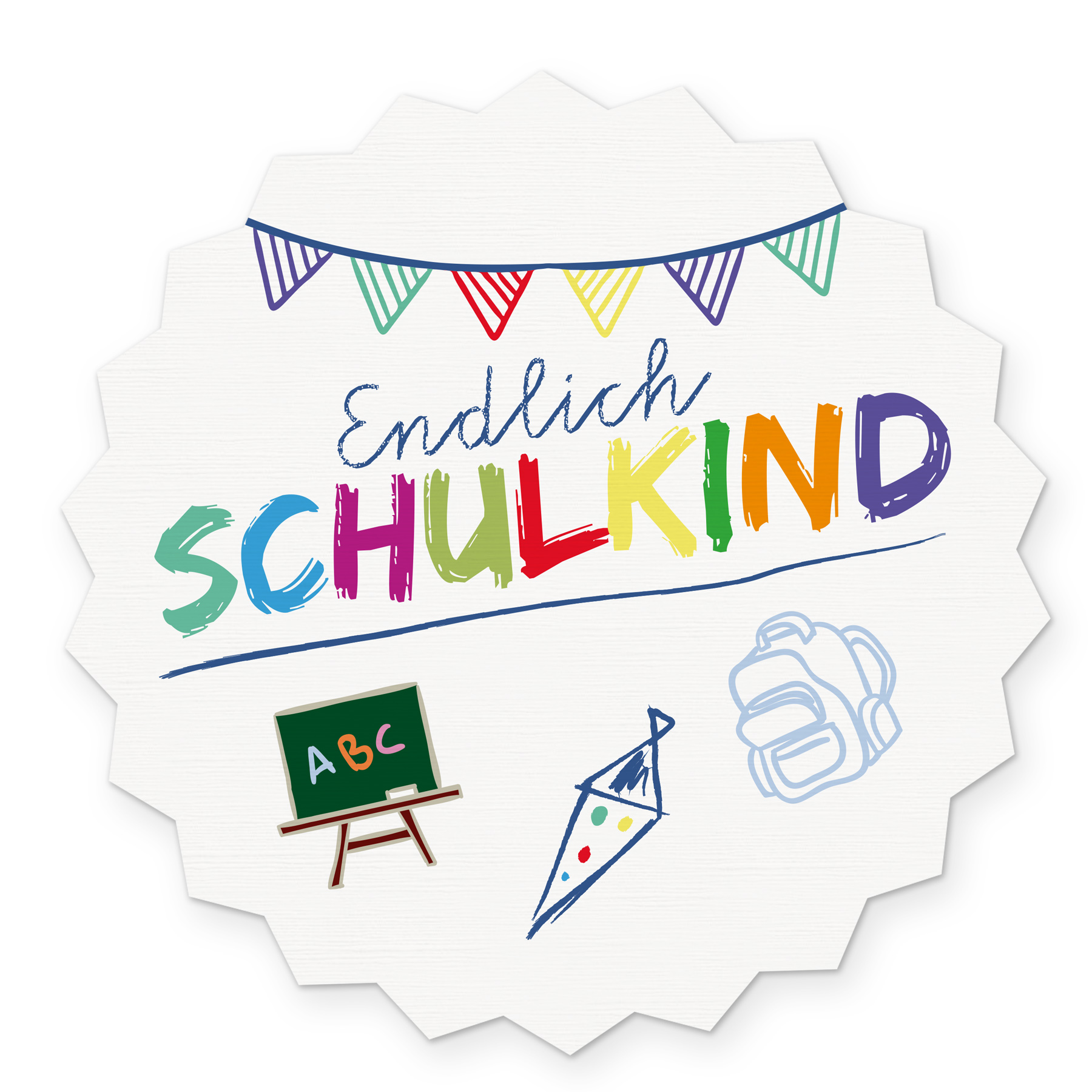 itenga 10x Aufkleber Sticker "Endlich Schulkind " weiss ...