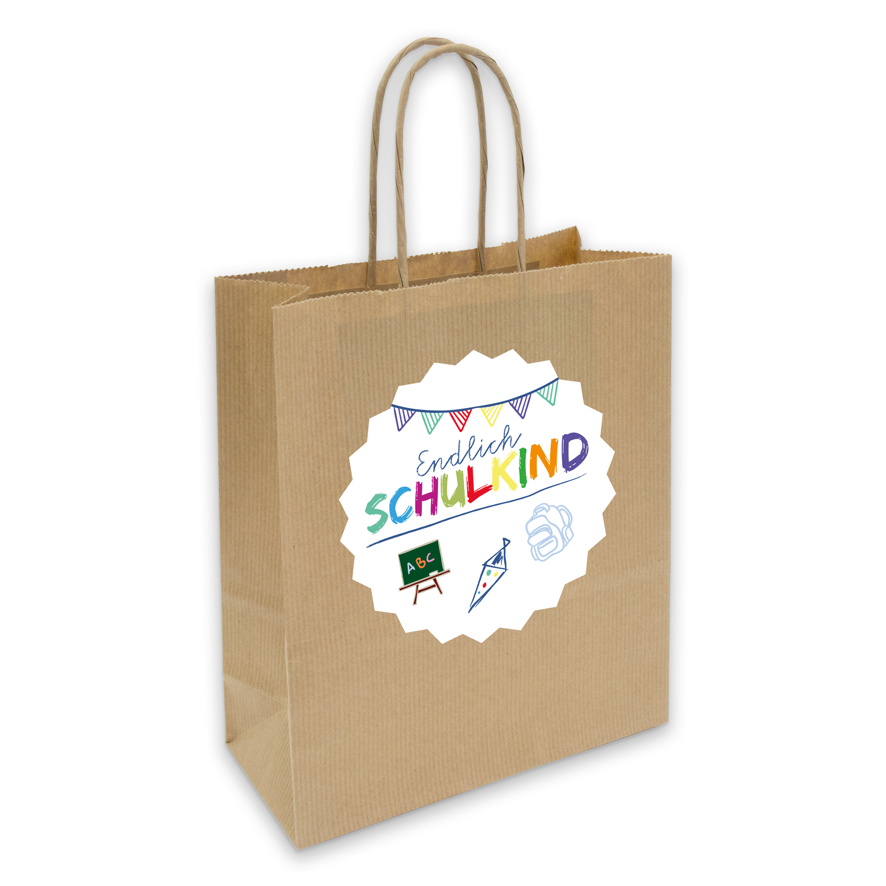 itenga Geschenkt�te mit Kordel + Aufkleber Endlich Schul...