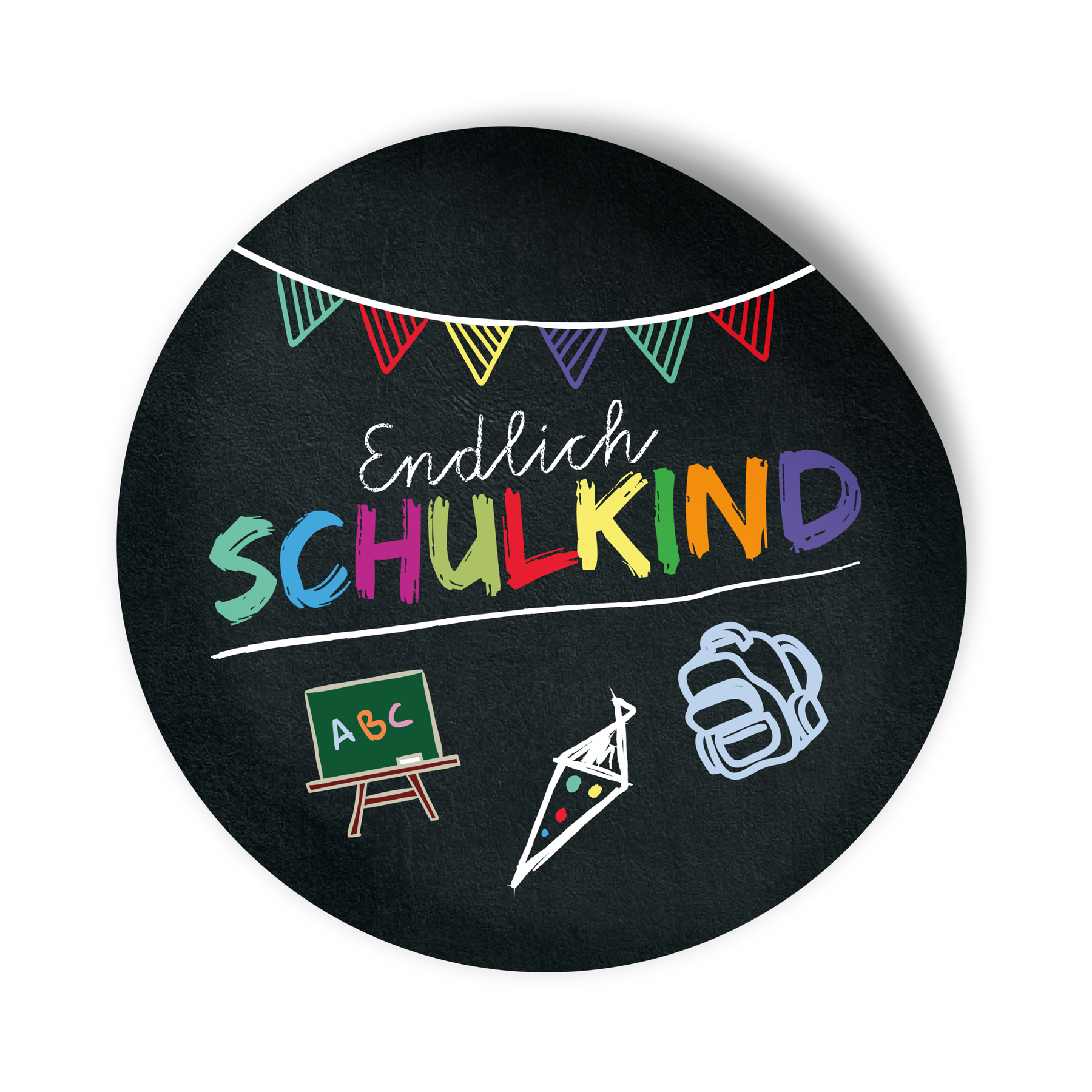 itenga 24x Sticker Endlich Schulkind schwarz - Schulanfang